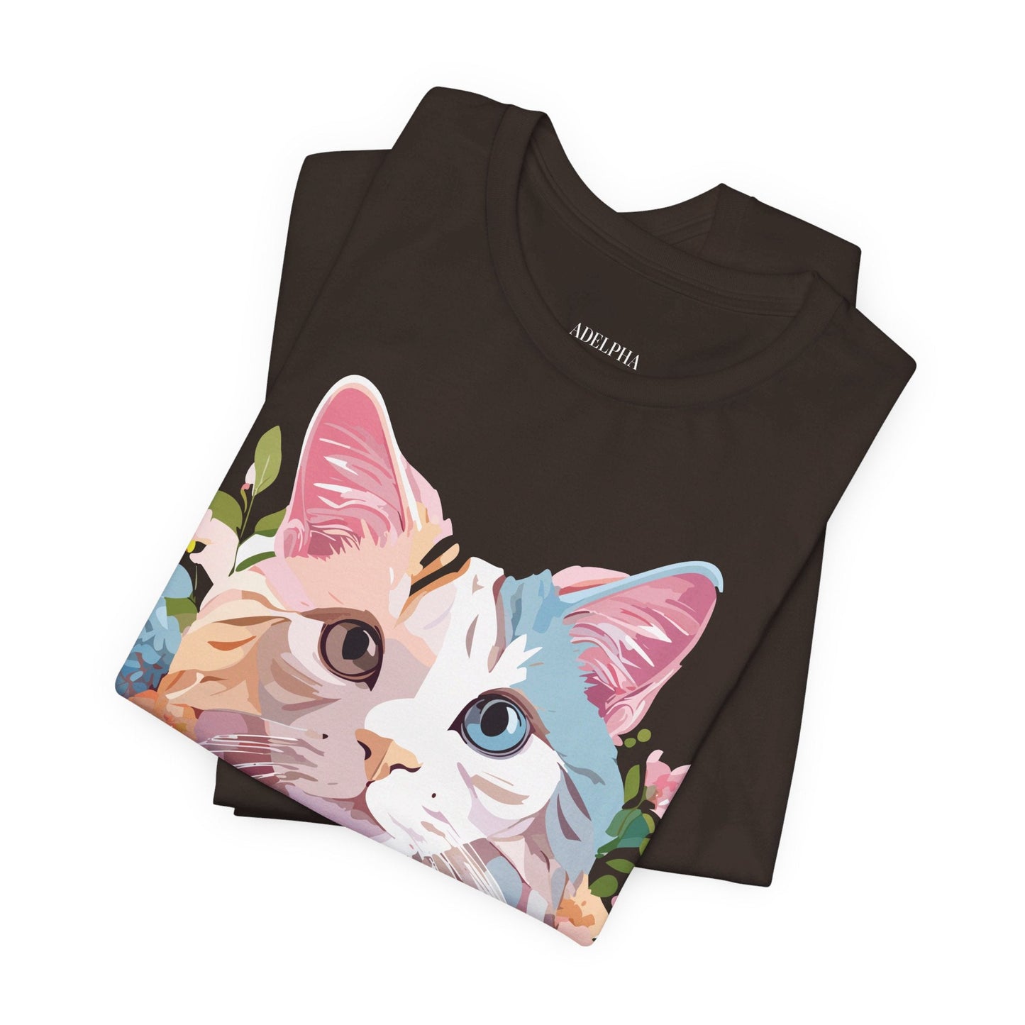Cat Graphic Tee Unisex Short Sleeve Shirt Featuring Vintage Adelpha Artwork
