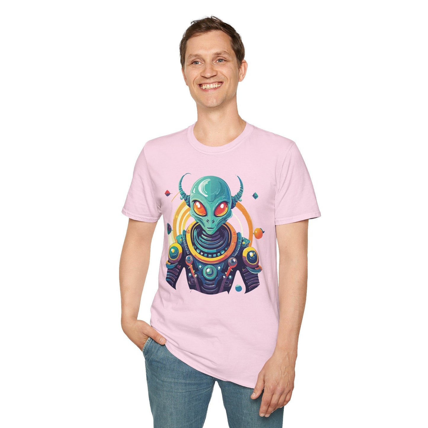 Alien Graphic Unisex Cotton Softstyle UFO Artwork Tee 2