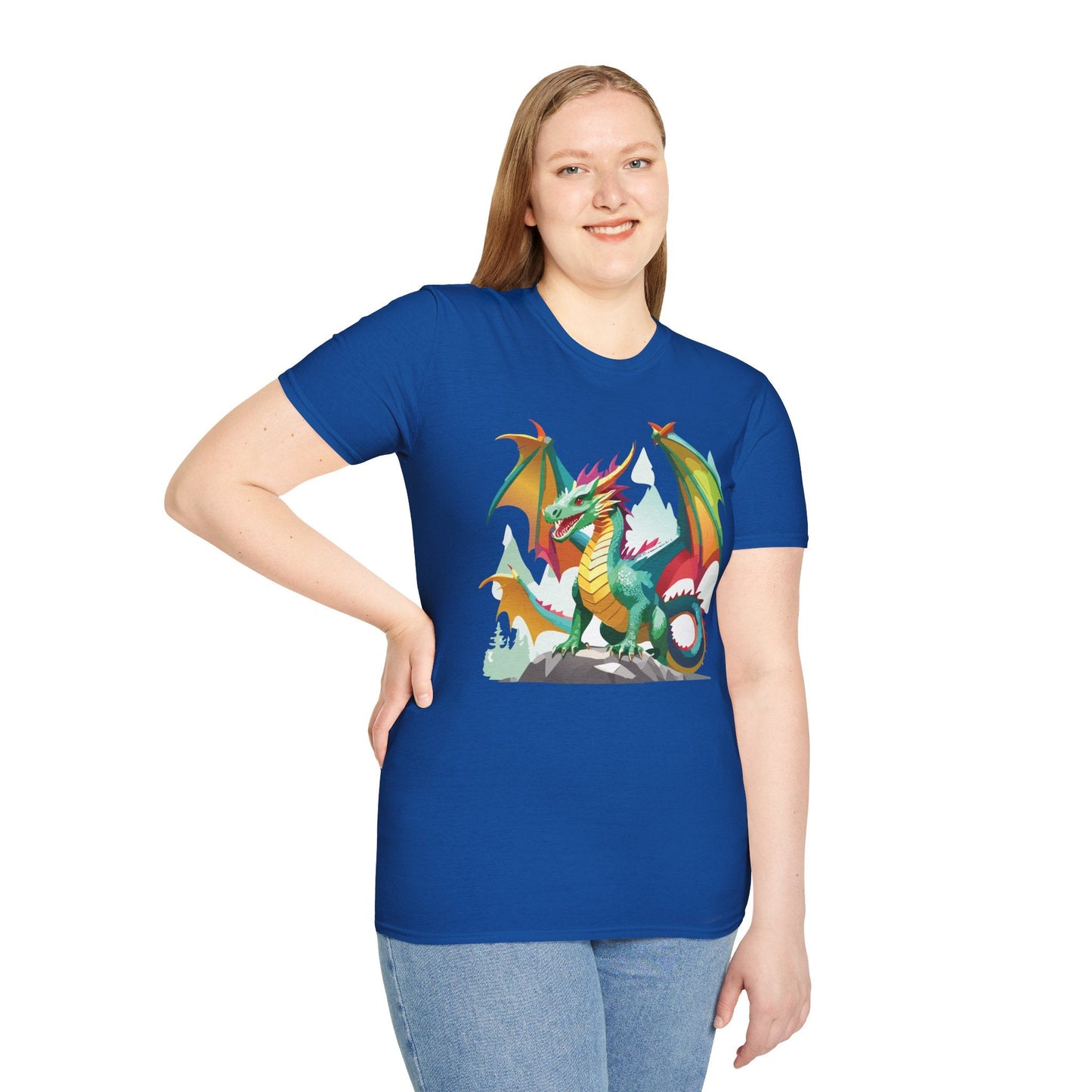 Dragon Graphic Unisex Cotton Softstyle Art Design Tee With Animals 2