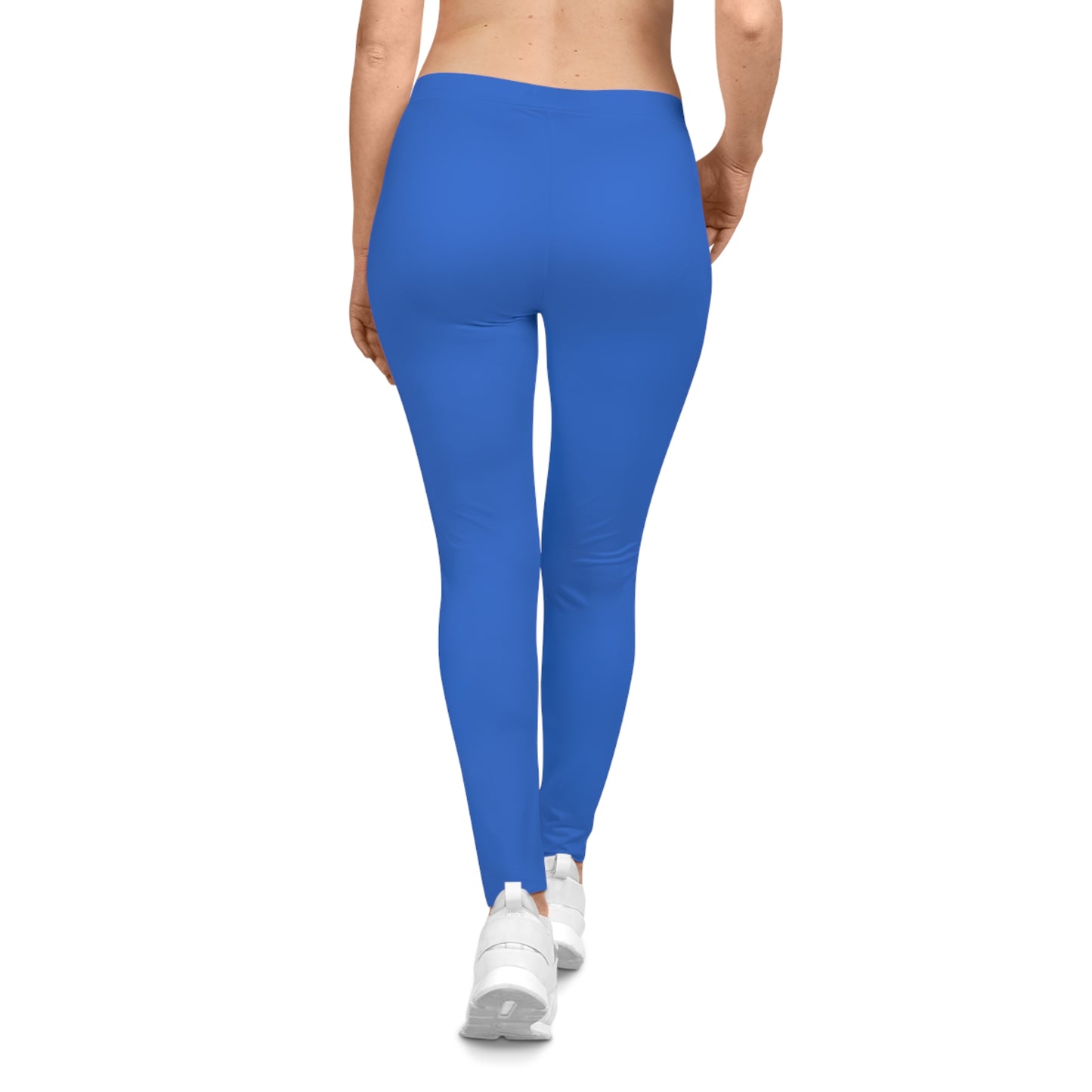 Sapphire Sky Blue Color Women's Poly-Span Casual Leggings XS-2XL
