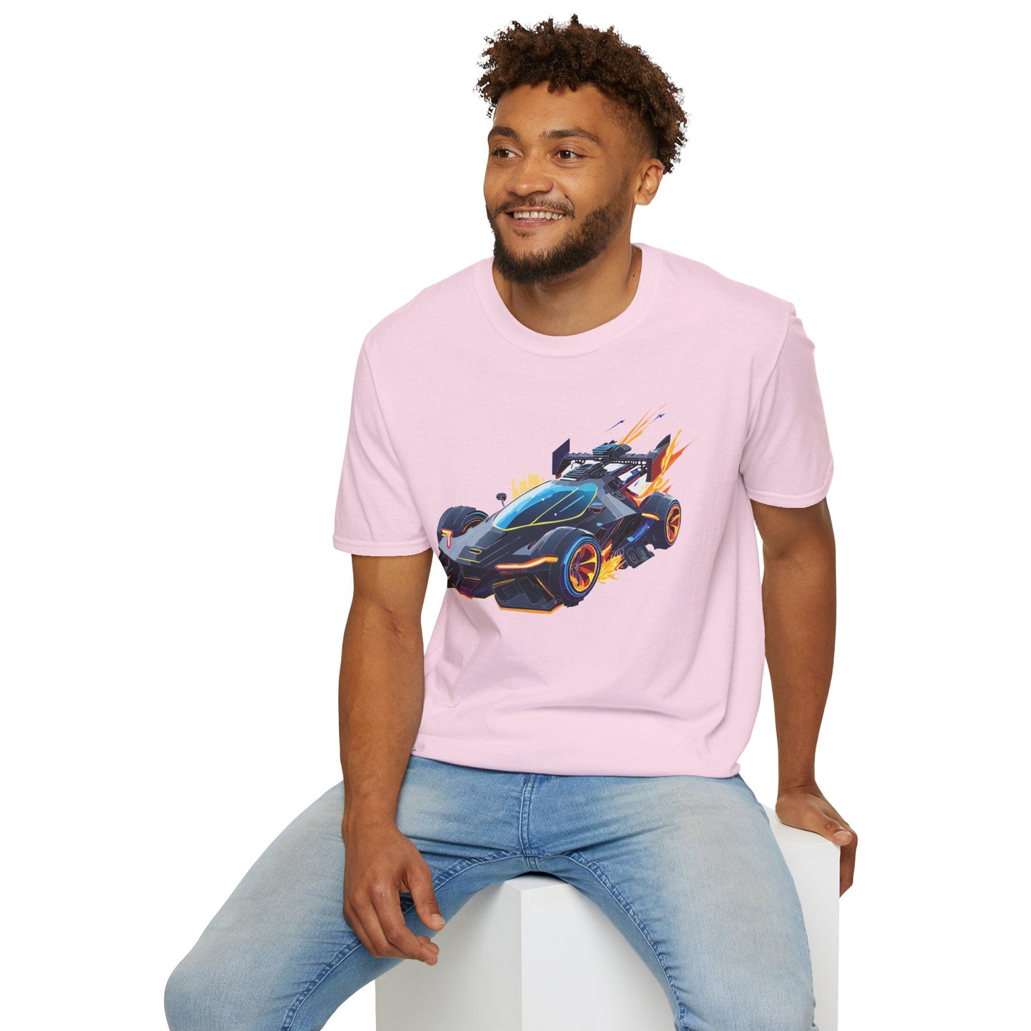 Car Graphic Unisex Cotto Softstyle Art Design with Hot Wheels Artwork Tee 2