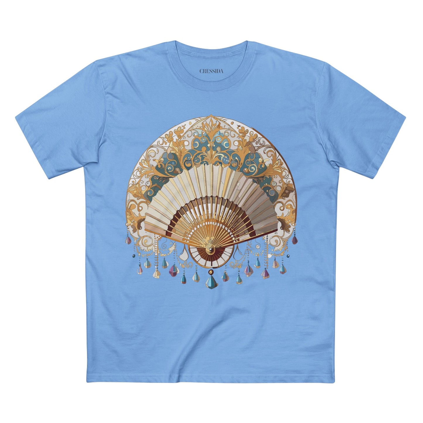 Antique Fan Graphic Design T-Shirt Unisex 100 Cotton Floral Carnival Artwork Tee 23