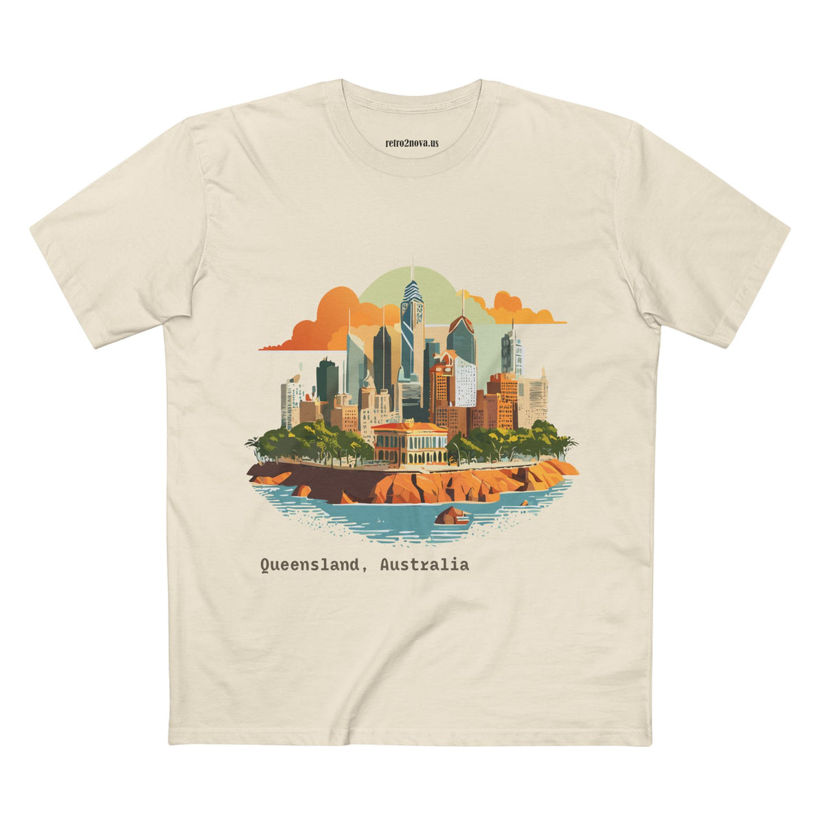 Queensland Australia skyline T-Shirt | Brisbane cityscape tee, coastal skyline design
