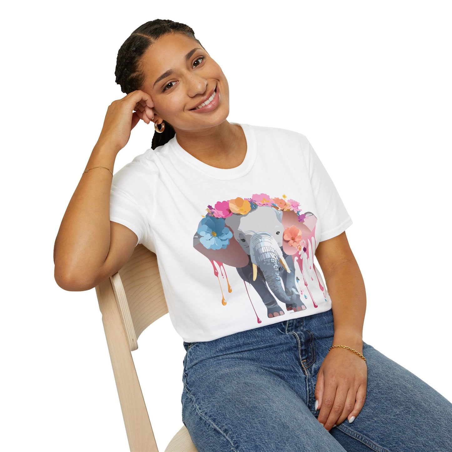 Elephant T Shirt Unisex Softstyle Gildan 64000 Elephant On T Shirt Animation Animals Tee