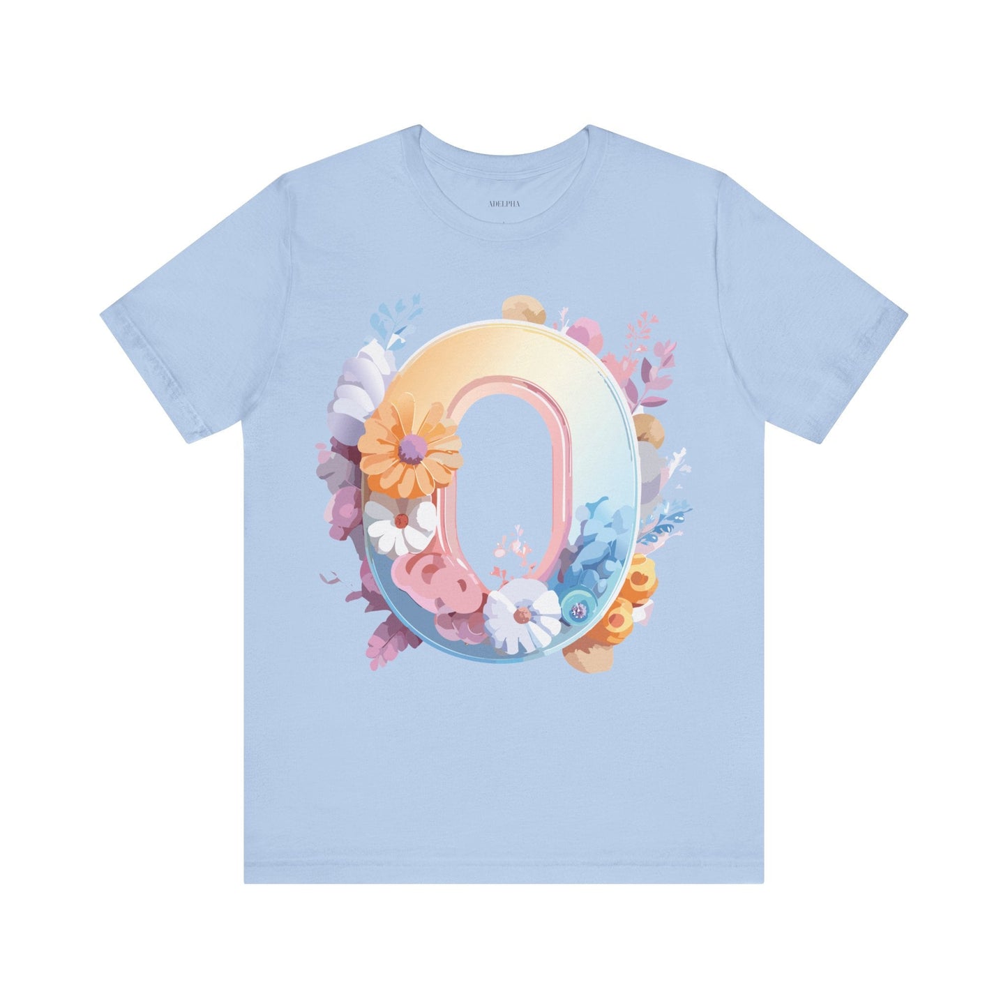 Letter O Graphic Tee Unisex Shirt Adelpha Vintage Inspired Art Design Short Sleeve