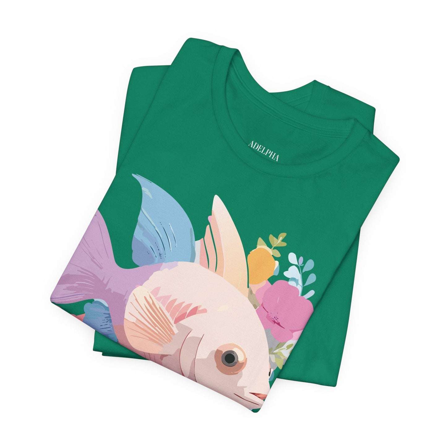 Adelpha Fish Graphic Tee Unisex Jersey Short Sleeve Vintage Art Design Tee Shirt Premium Quality