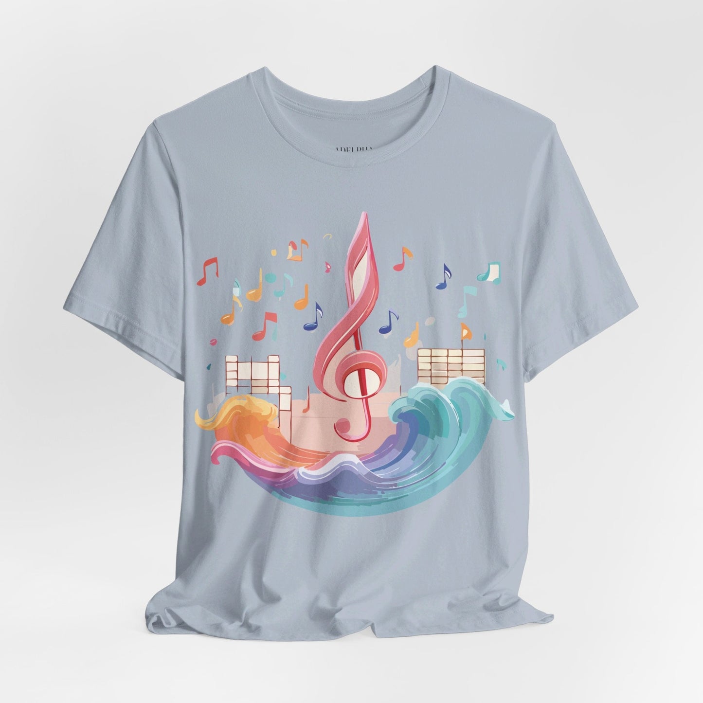 Music Graphic Unisex 100 Cotton Vintage Art with Musical Elements Tee 30