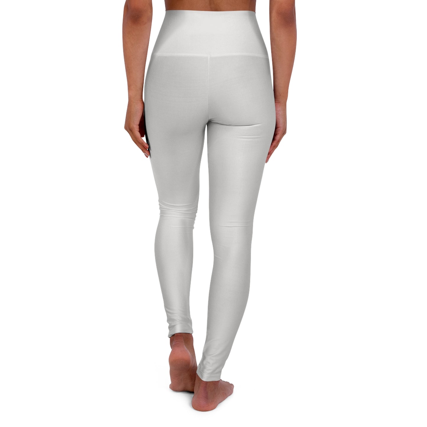 Alabaster White Color High-Waist Yoga Leggings Women's Seamless Poly-Span Stretchy Pants XS-2XL