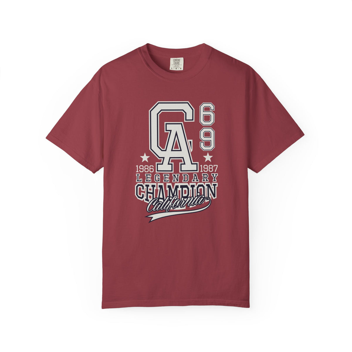 69 Champion California College Unisex Comfort Colors Garment-Dyed Heavyweight 100 Cotton Art Design T-Shirt w18