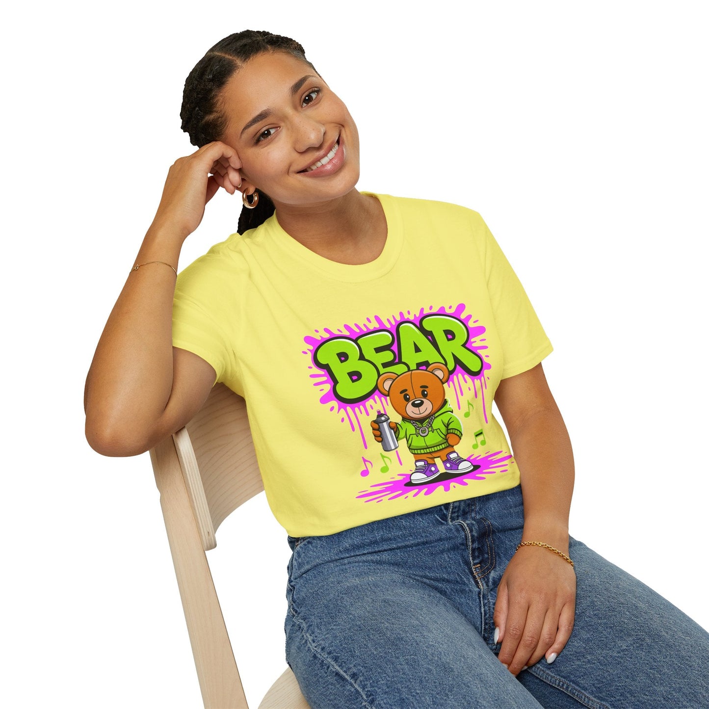 Unisex Cartoon T Shirt With Funny Animals Print Gildan Softstyle 64000 Tee Comfortable Everyday Wear