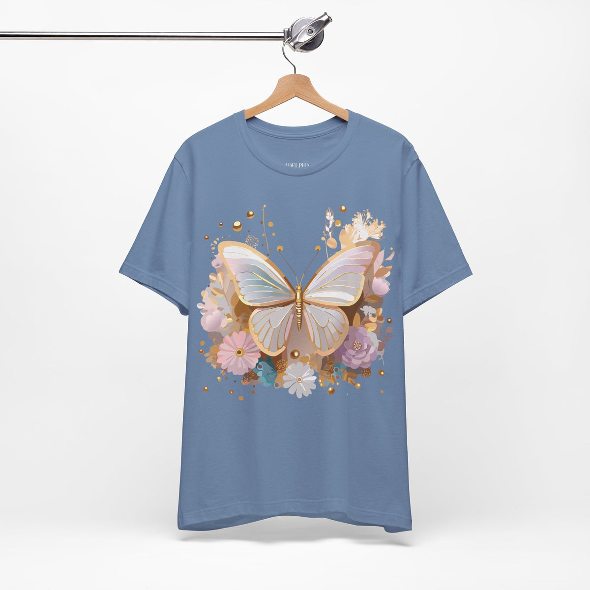 Butterfly Graphic Unisex Cotton Bella+Canvas Tee with Art Design n67