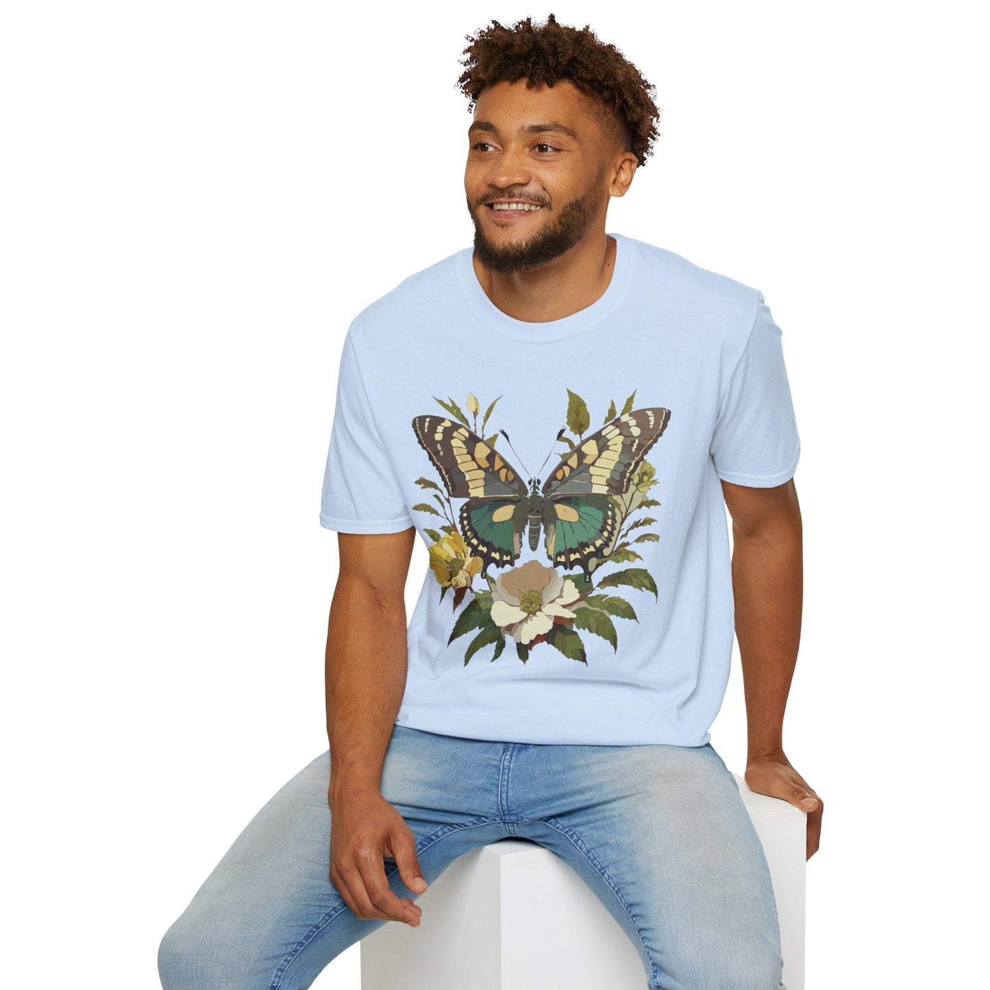 Butterfly Shirt Unisex Monarch Butterfly Tee Gildan Softstyle 64000 100 Percent Ring Spun Cotton