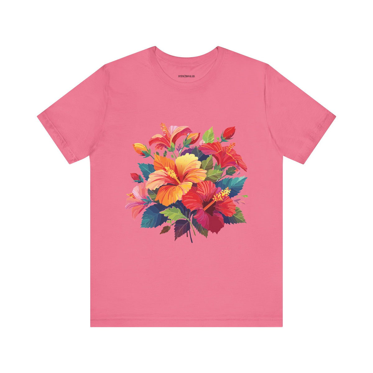 Floral Graphic Unisex Cotton Bella+Canvas Tee with Flowers Design ab7