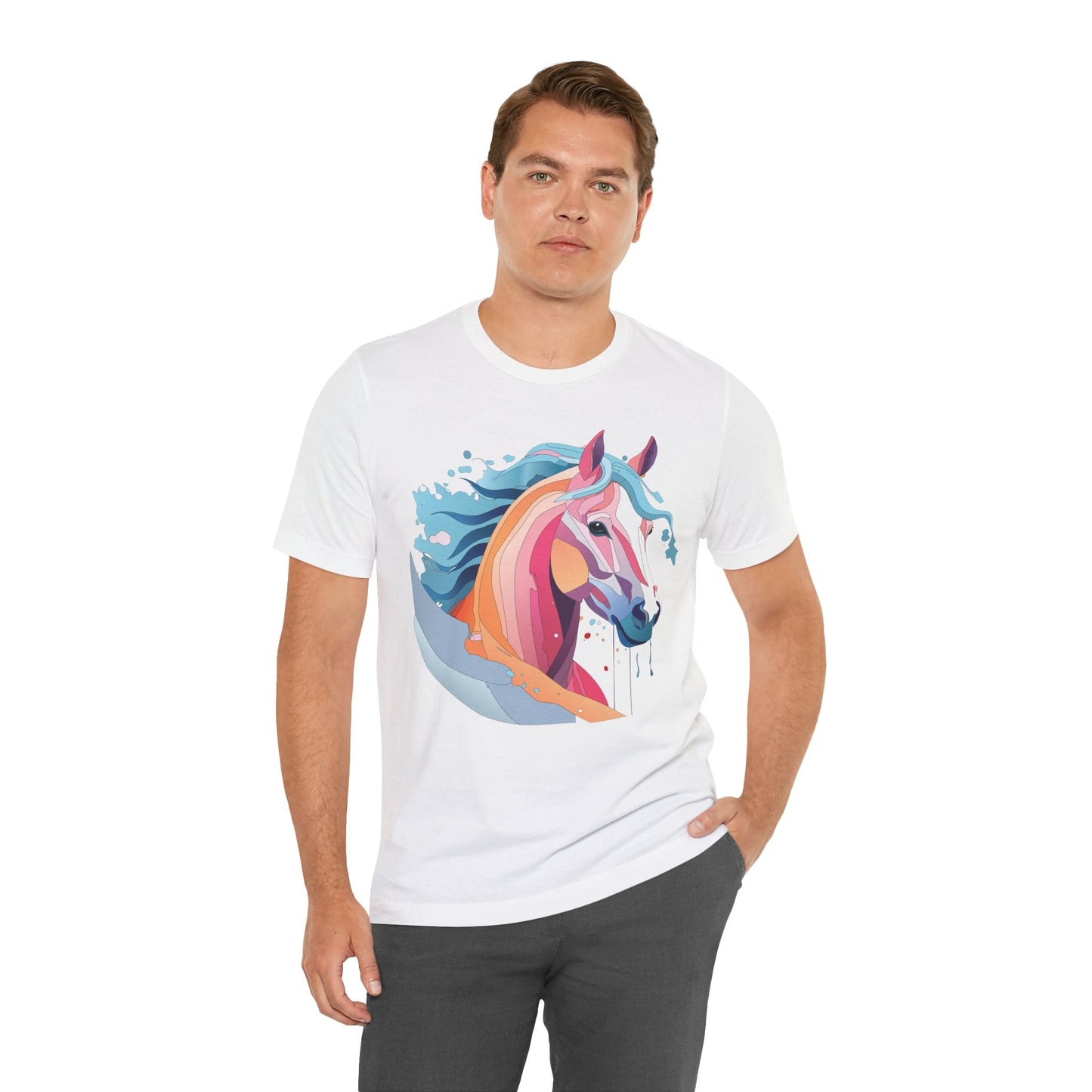 Unisex Animal Tee Shirt With Art Design Wild Animals Short Sleeve Premium Comfort Fit