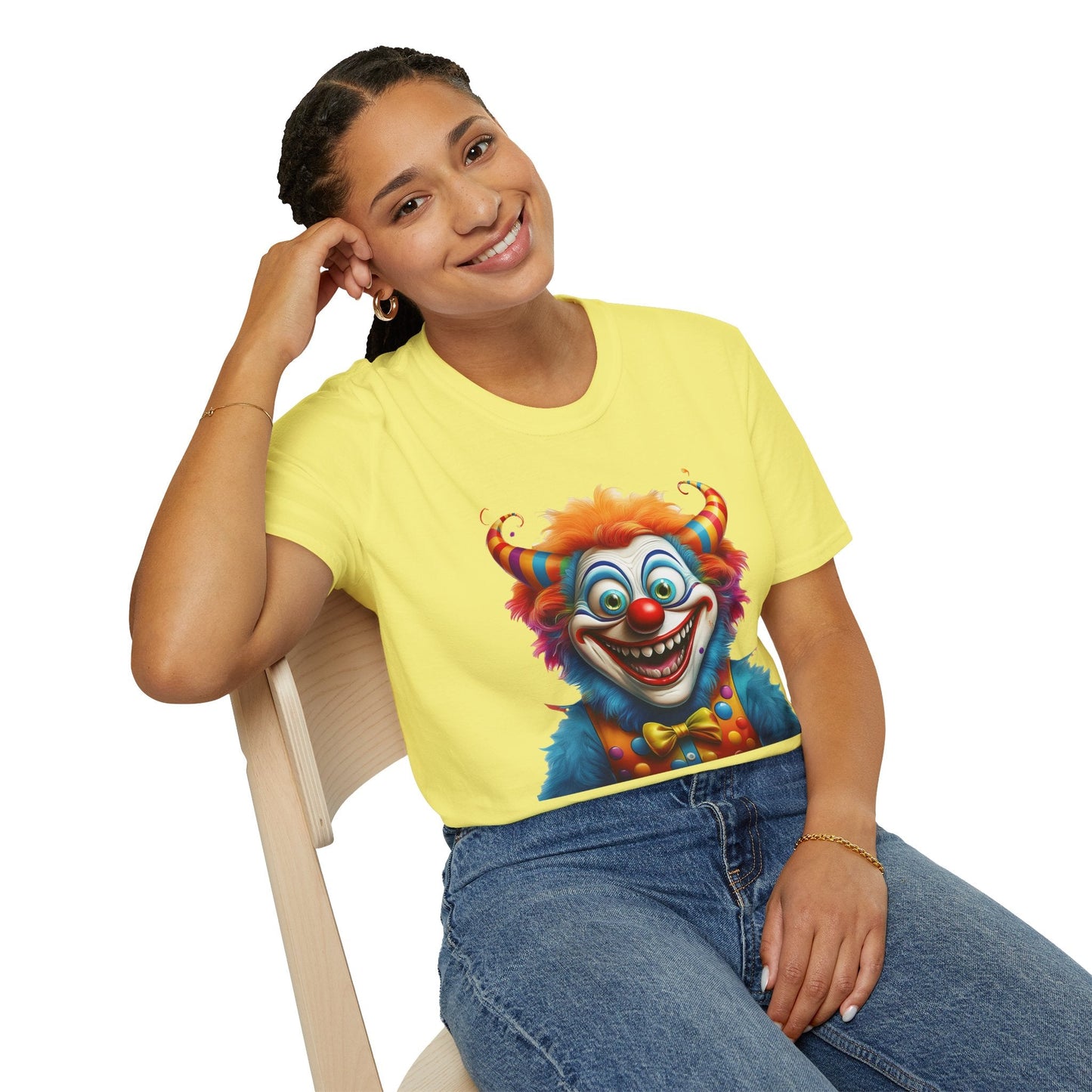 Unisex Clown Shirt Circus Tee Funny Man Shirt Scary Man Shirt Gildan Softstyle 64000