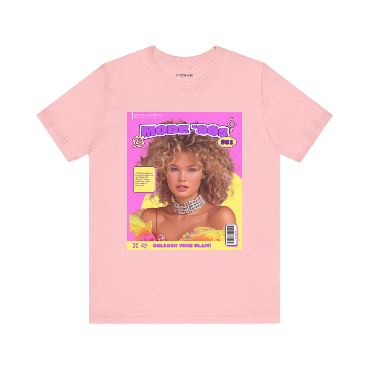 Magazine Cover Graphic Unisex Cotton Bella+Canvas Tee with Retro Poster ab31