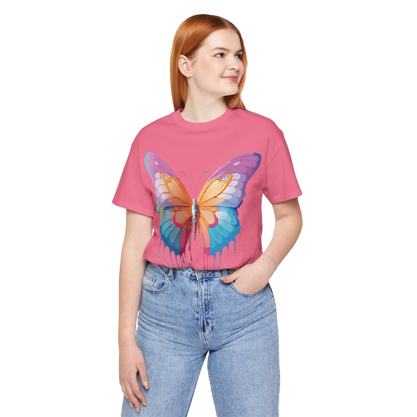 Butterfly Graphic Unisex 100 Cotton Lightweight Vintage Design Jersey Tee 91