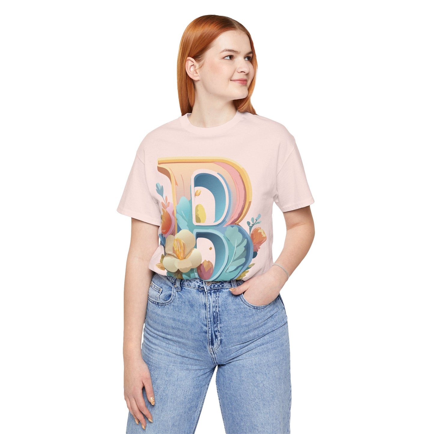 Letter B Graphic Tee Unisex Jersey Short Sleeve Shirt By Adelpha Vintage Artwork
