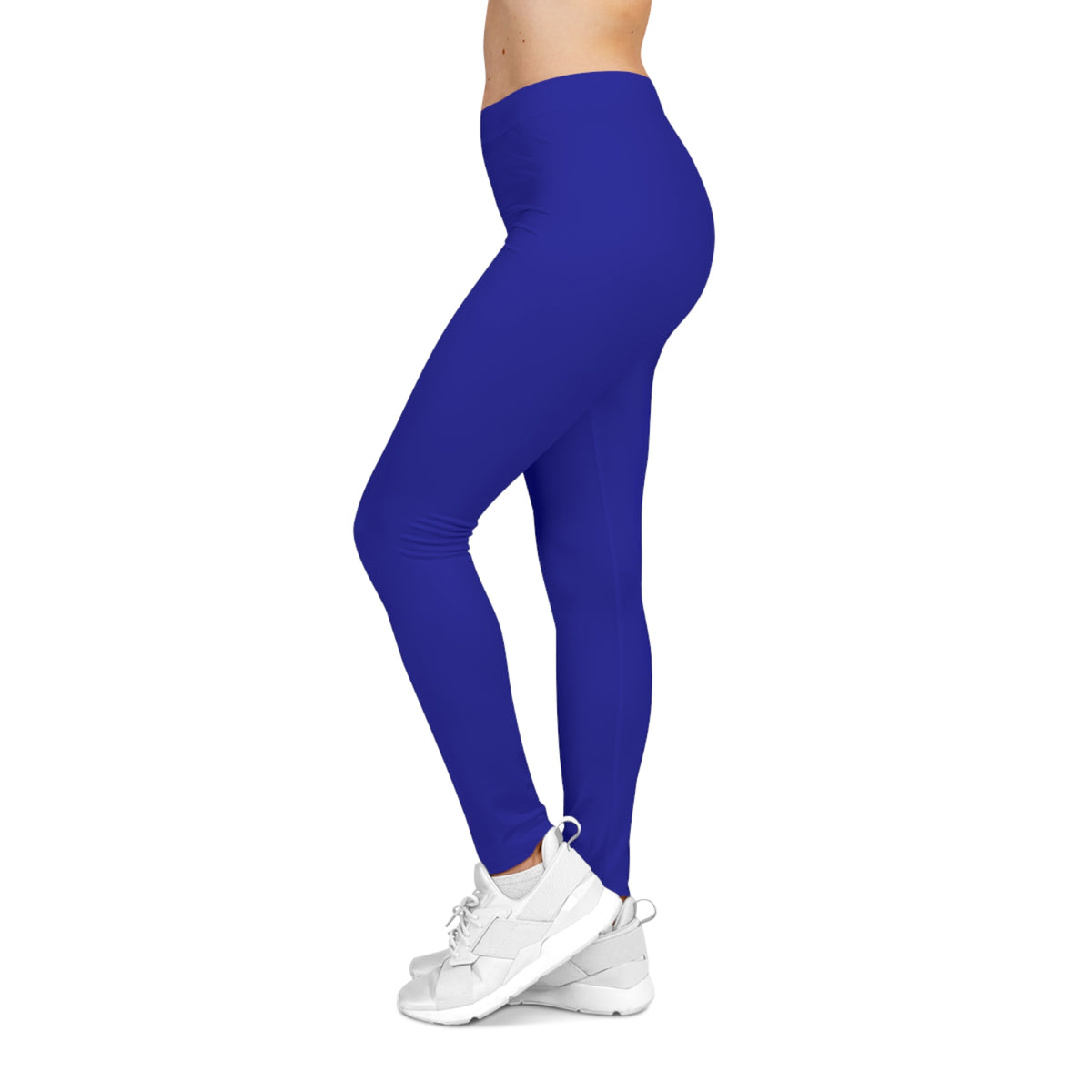Navy Electric Blue Color Women's Poly-Span Casual Leggings XS-2XL