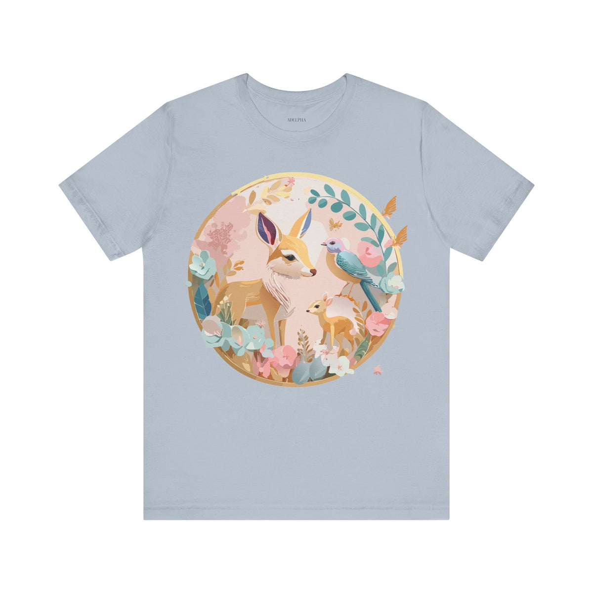 Medallion Graphic Unisex Cotton Bella+Canvas Tee with Floral Art Design m54