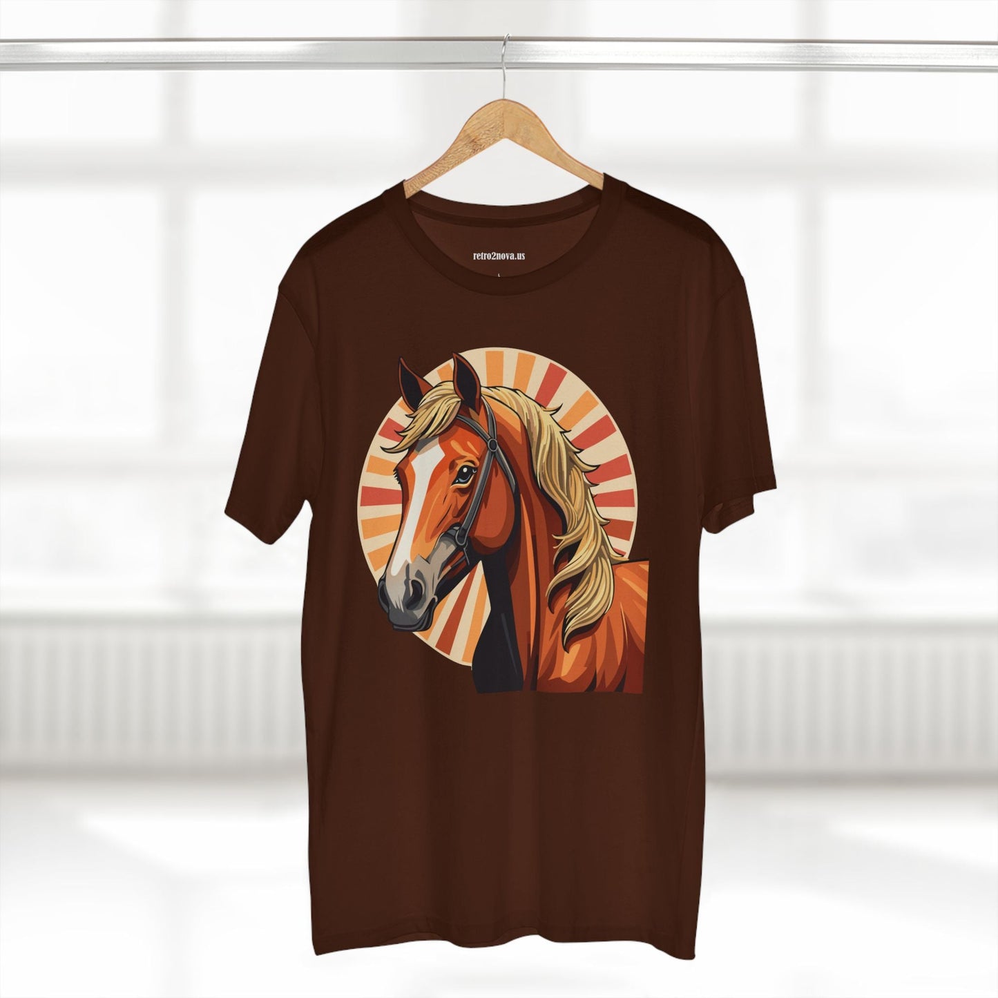 Unisex Premium Cotton Art Tee Featuring Horse Illustration Retro2Nova Animals Shirt Collection For All Seasons