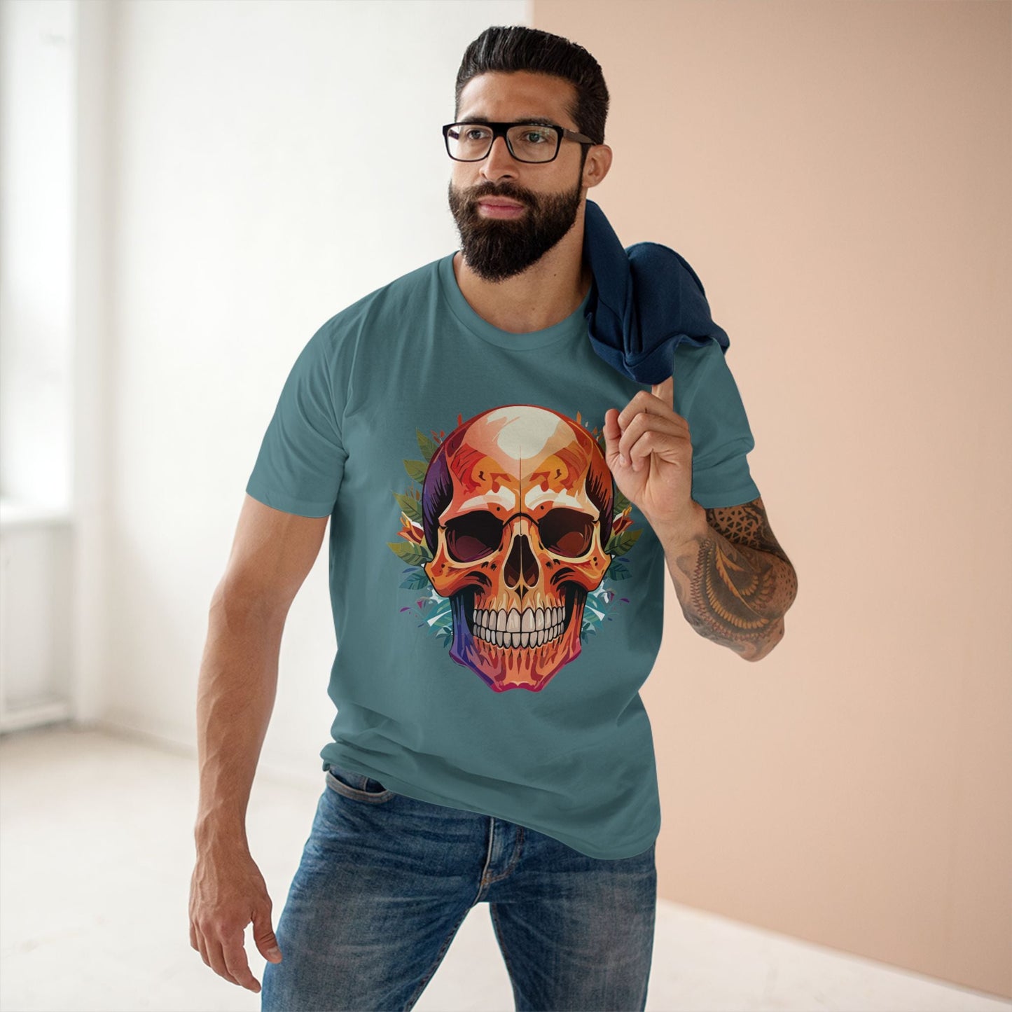 Skull Shirt And Skeleton Shirt Unisex Premium Cotton Tee Original Art Design Retro2Nova