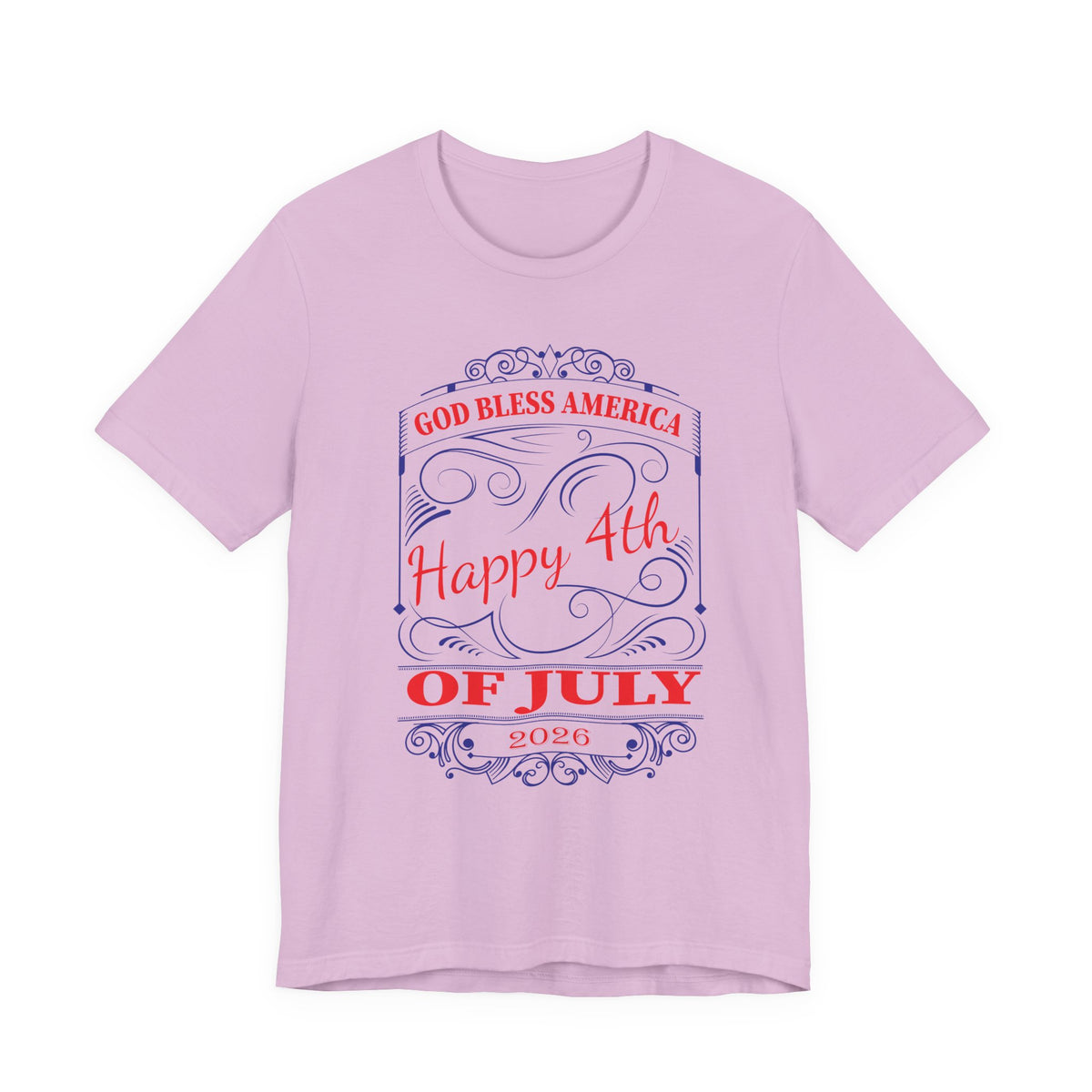 God Bless America Happy 4th of July 2026 T-Shirt Patriotic Independence Day Unisex Cotton Tee 010