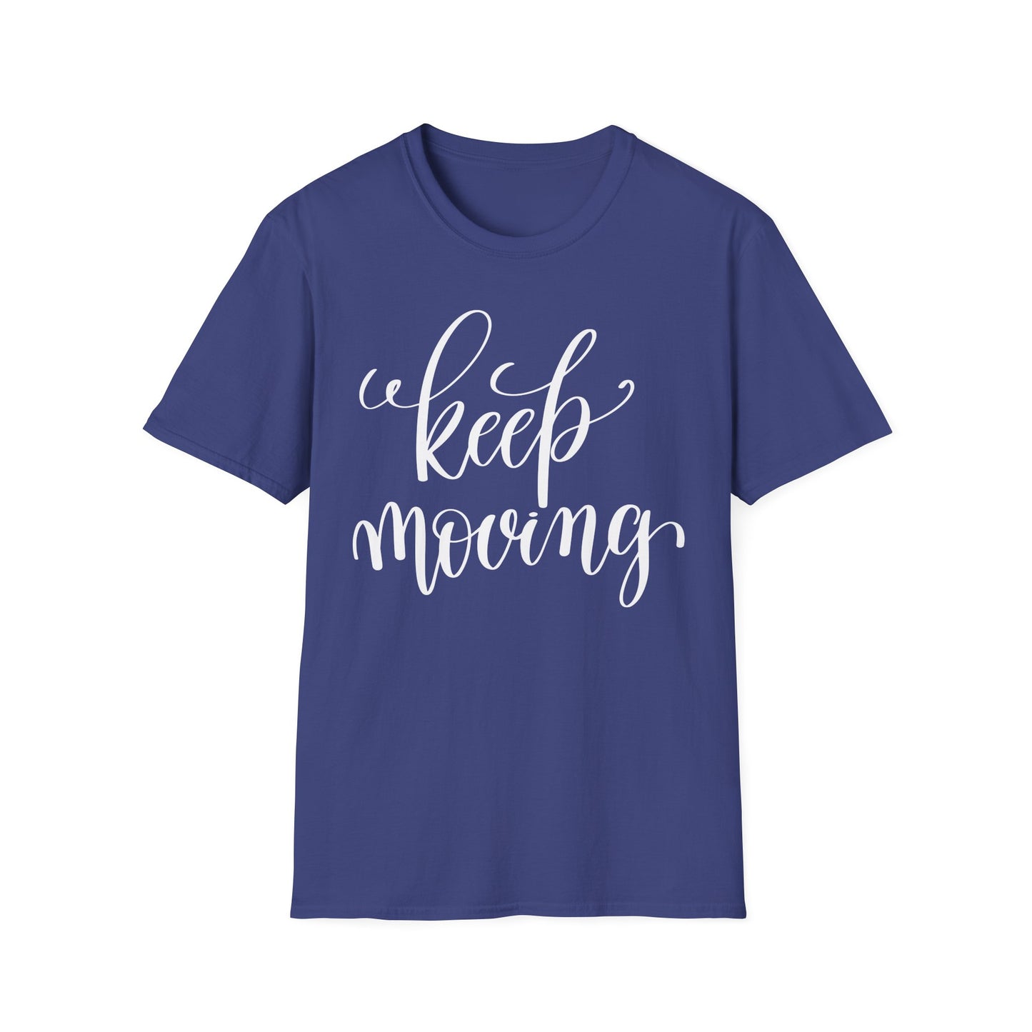 Keep Moving T-Shirt Unisex Cotton Short Sleeves Inspirational Script Workout Tee