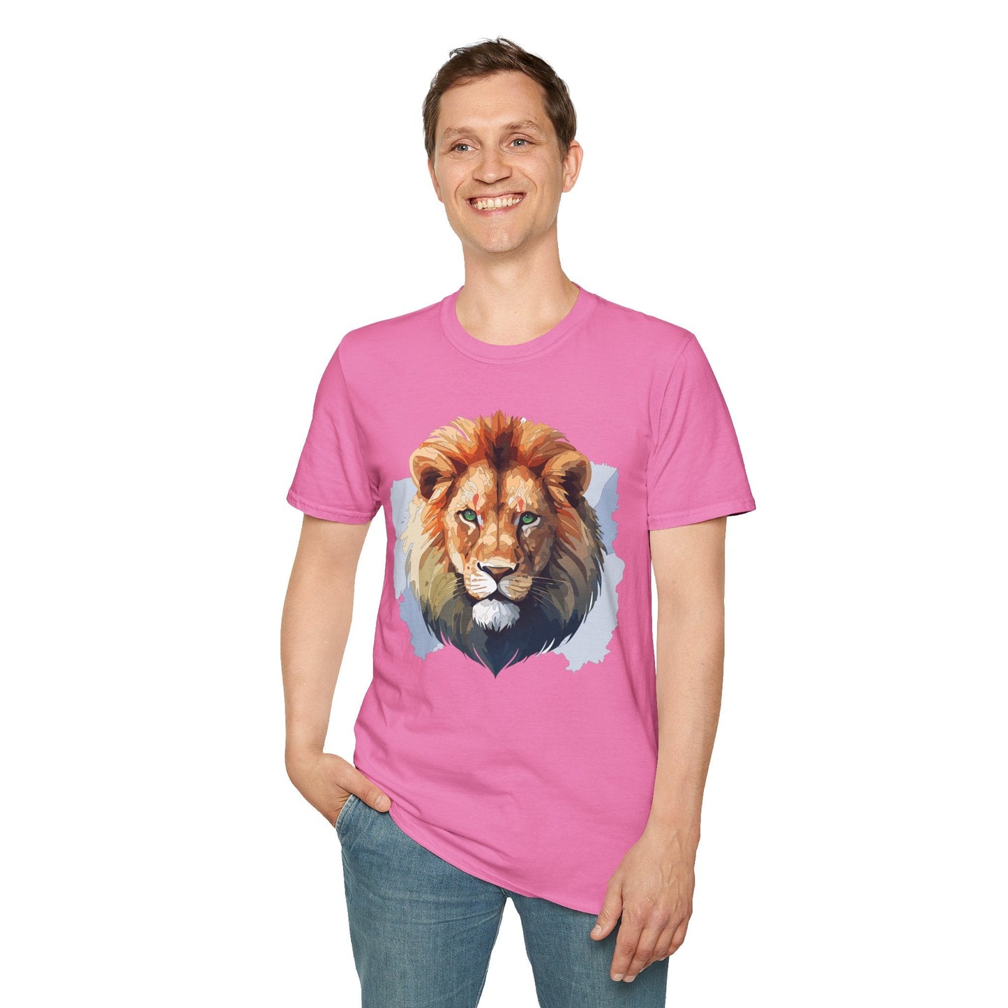 Lion Shirt Unisex Animal Tee Softstyle Gildan 64000 100 Percent Ring Spun Cotton
