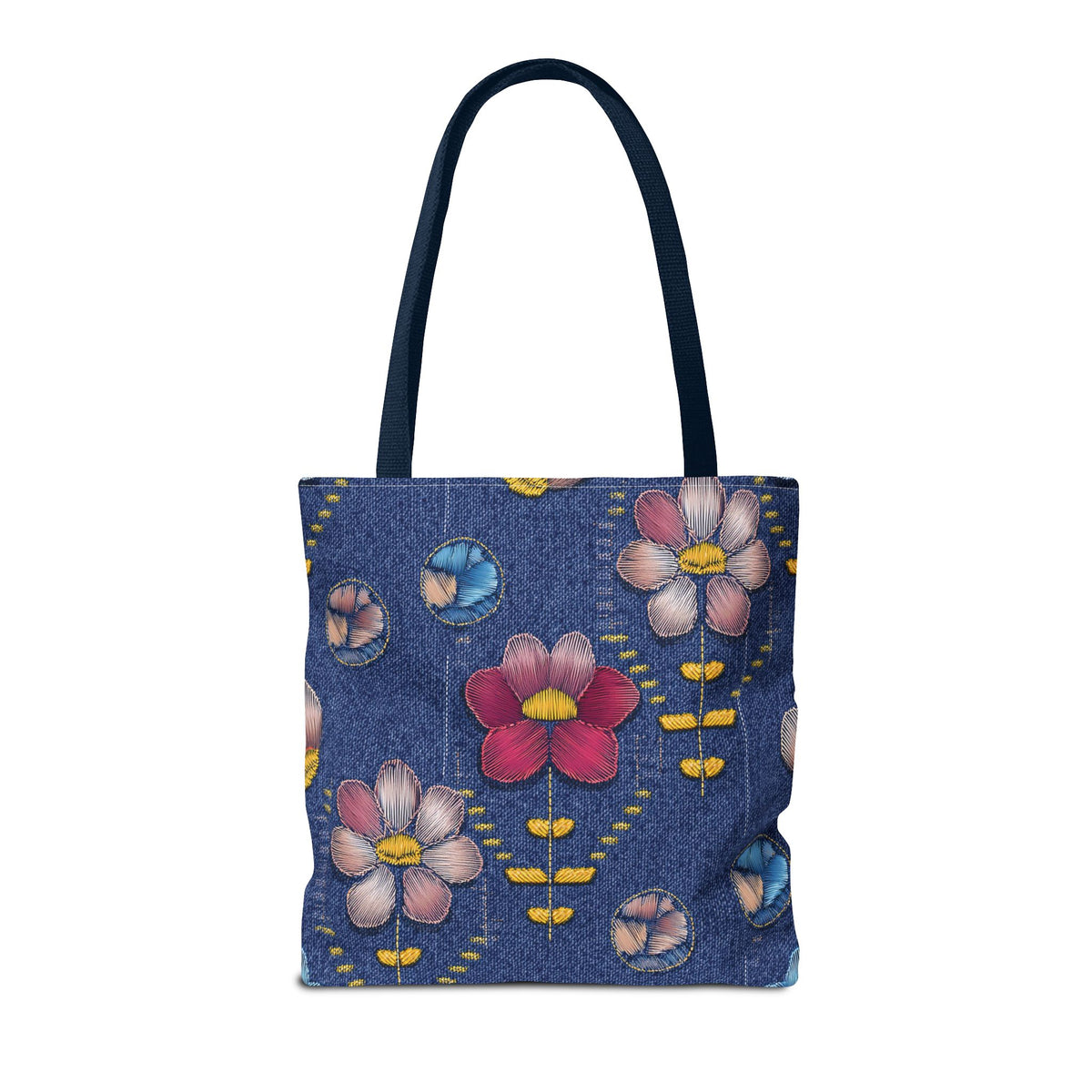 Denim Fabric Imitation Print Unisex Canvas Bag Poly Spun 3 Sizes Tote Bag 159-16