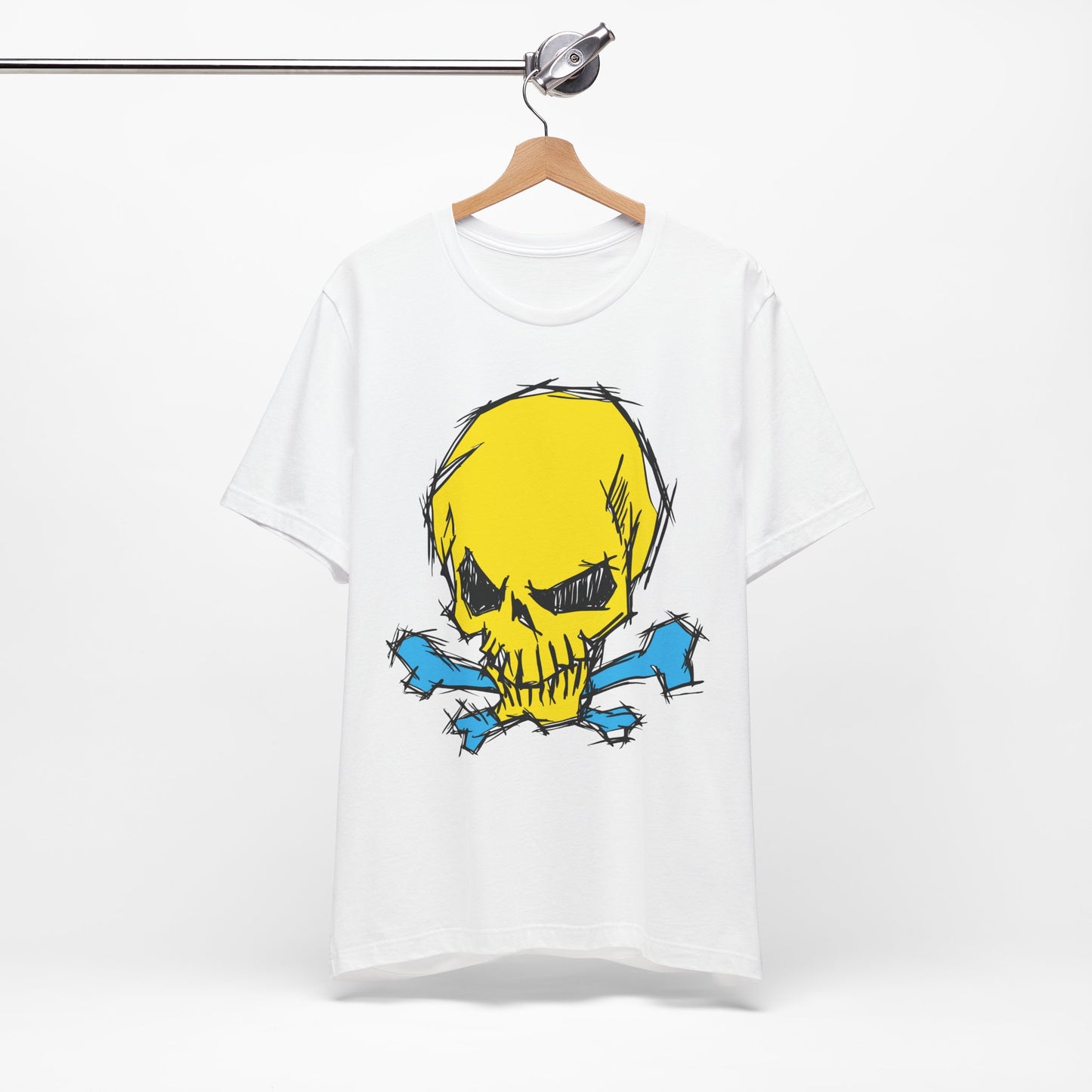 2-Yellow Skull Graphic Design Tee, Skull Shirt, Vintage Tees, Art Design T-Shirt, Vintage Graphic Tee, Art Shirts with Skulls