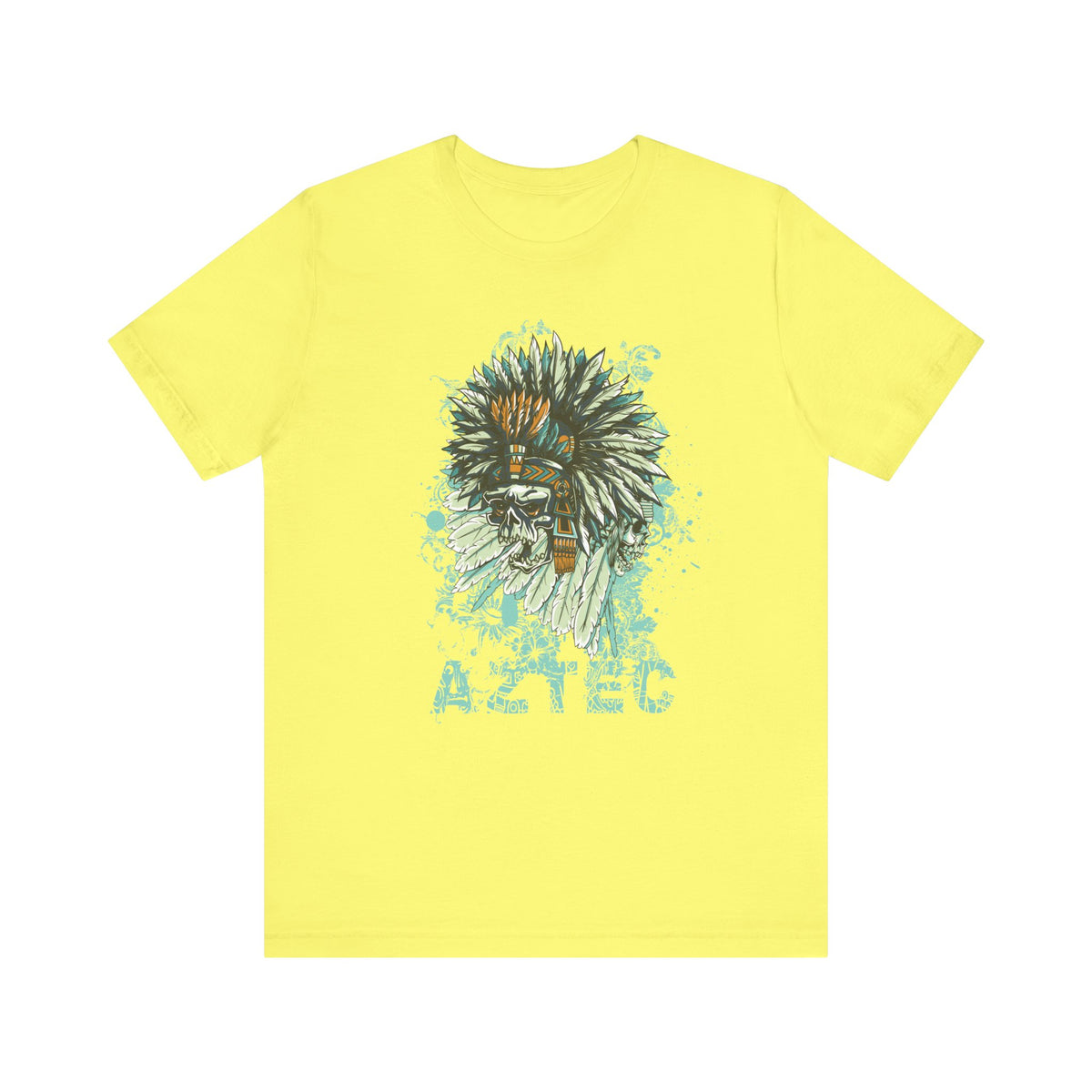 Aztec Headdress Skull T-Shirt Tribal Skull Graphic Unisex Cotton Tee Art-14