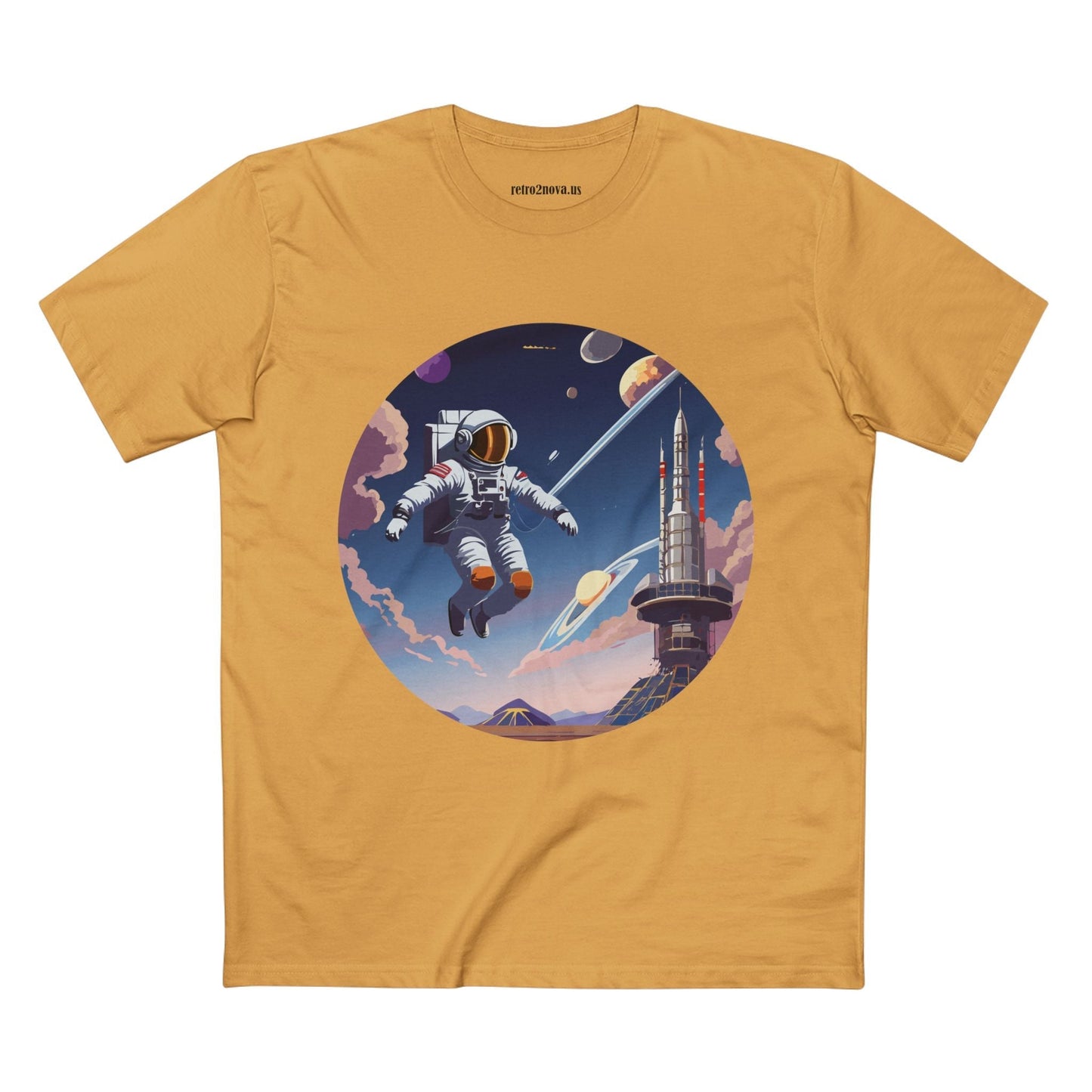 Cosmos Astronaut Shirt CS30 Unisex Premium Cotton Art Tee Featuring Retro2Nova Original Design