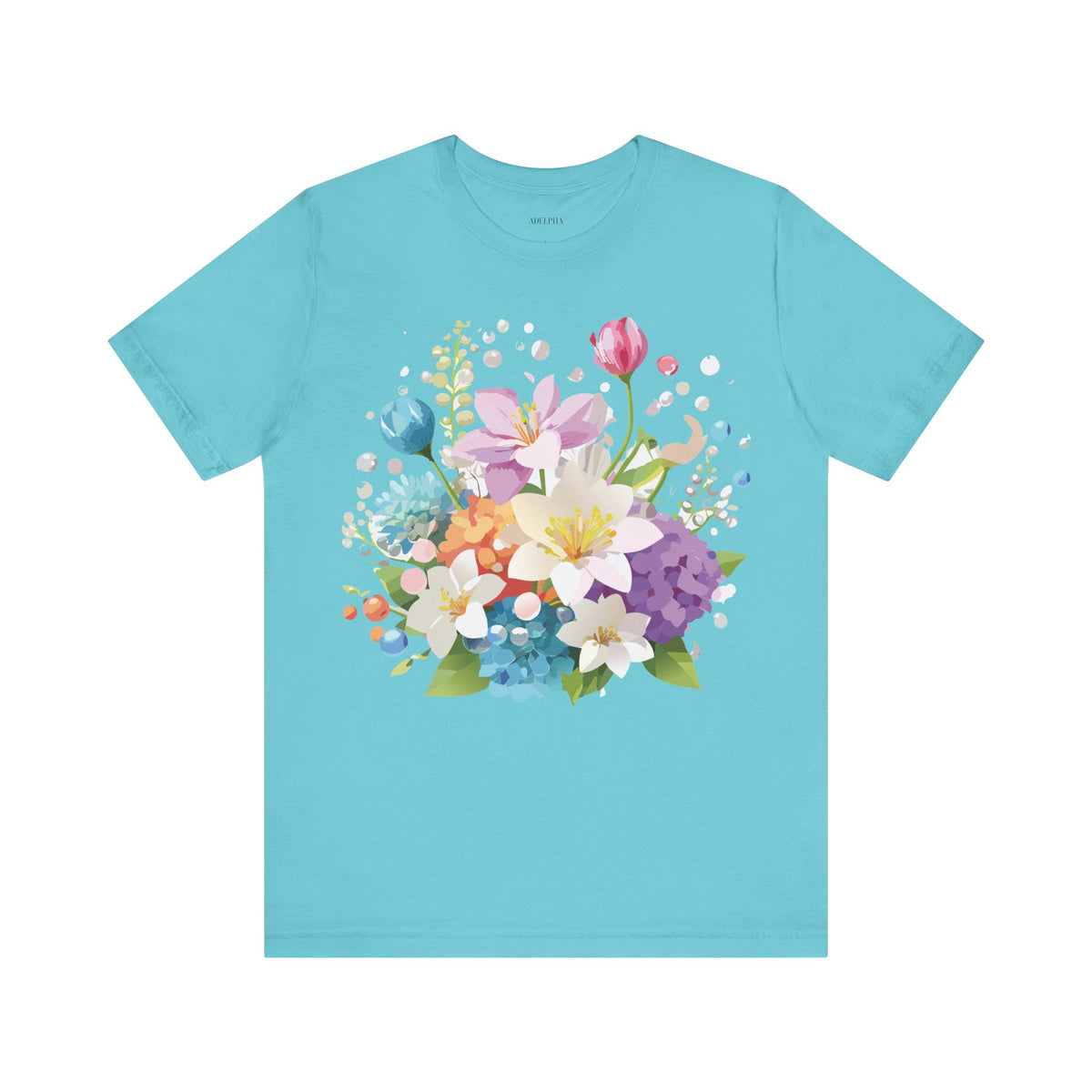 Floral Graphic Tee Shirt - Bella+Canvas Unisex 100 Cotton 20