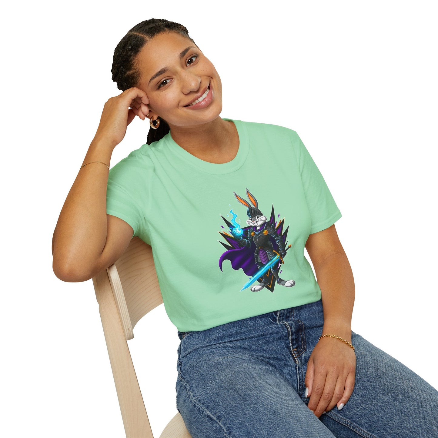 Cartoon Bunny Graphic Unisex Cotton Animal Animation Artwork Design Tee 39