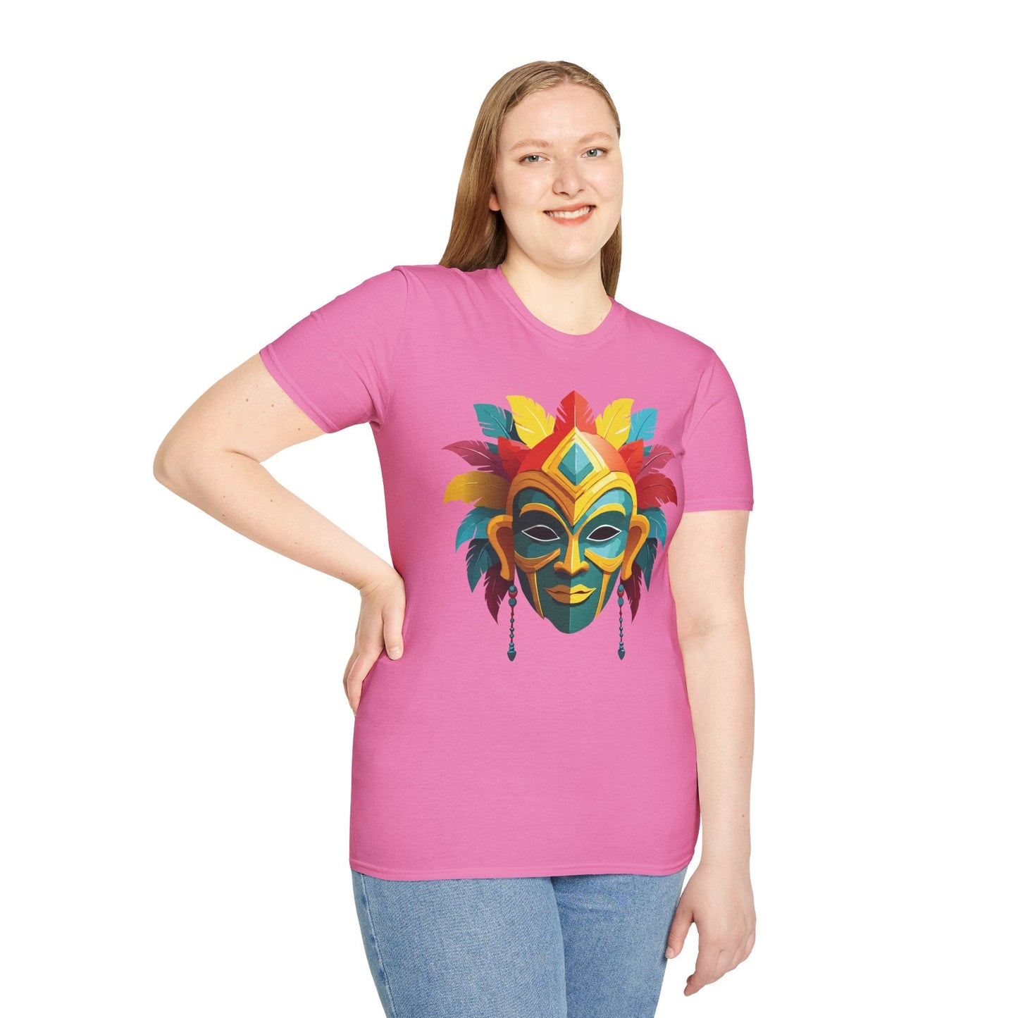 Mask Graphic Unisex Cotton Masquerade Design Artwork Tee 6