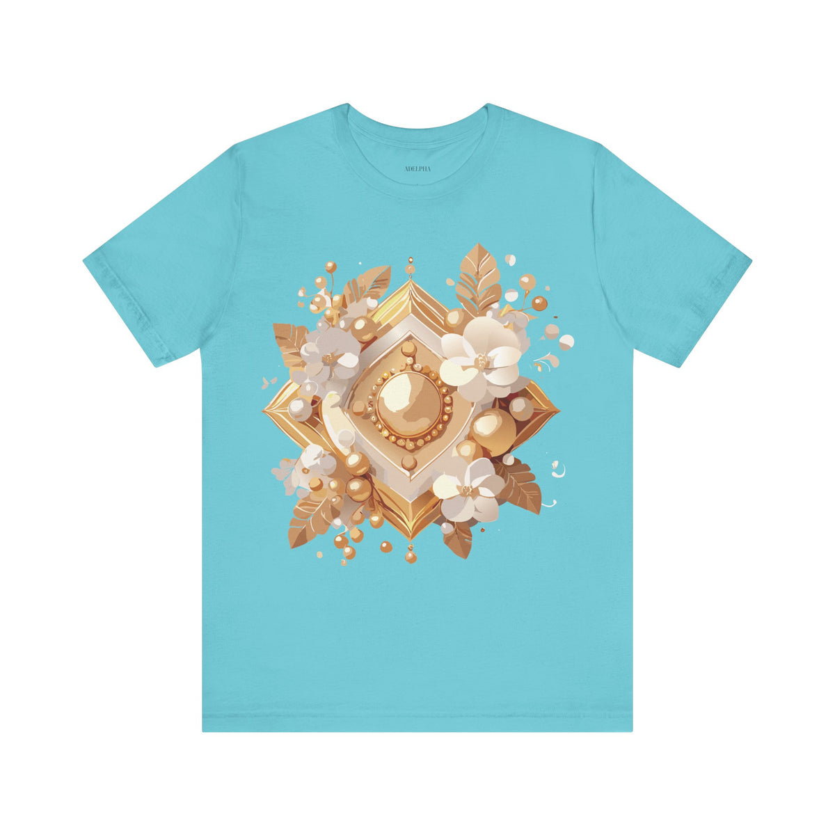Jewelry Graphic Unisex Cotton Bella+Canvas Tee with Gemstones Art Design m36