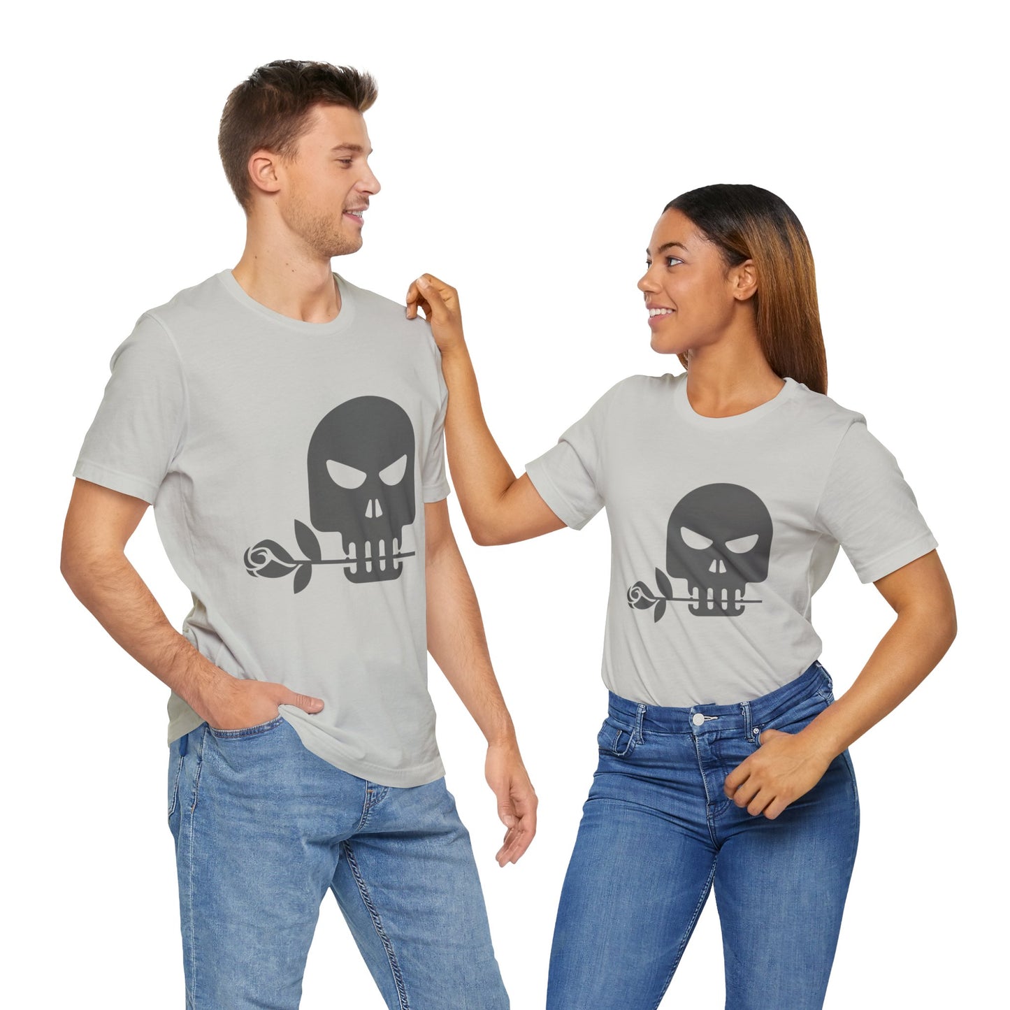 Unisex Cotton Tee Shirt with Skull