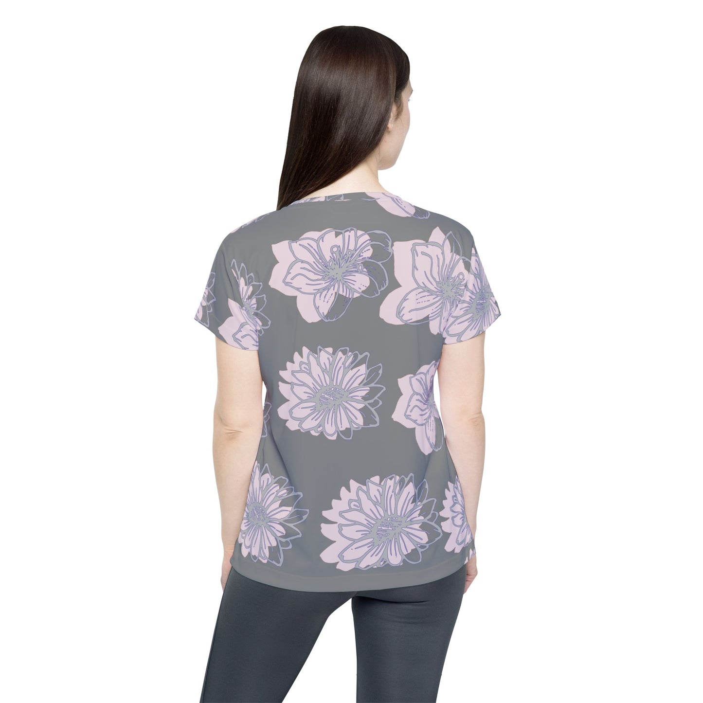 Poly Jersey Tee Shirt with floral prints