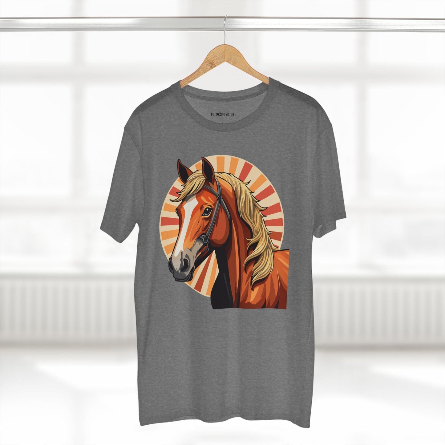 Unisex Premium Cotton Art Tee Featuring Horse Illustration Retro2Nova Animals Shirt Collection For All Seasons