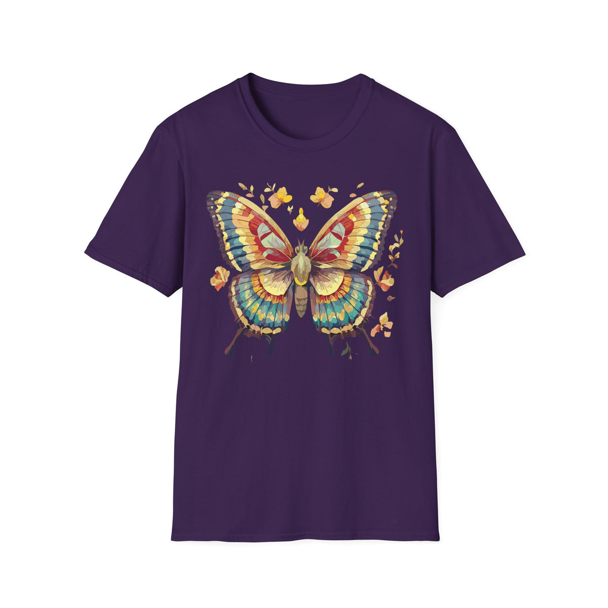 Butterfly Watercolor T-Shirt — Vibrant Floral Monarch Graphic Tee Unisex 100 Cotton Gildan T-Shirt