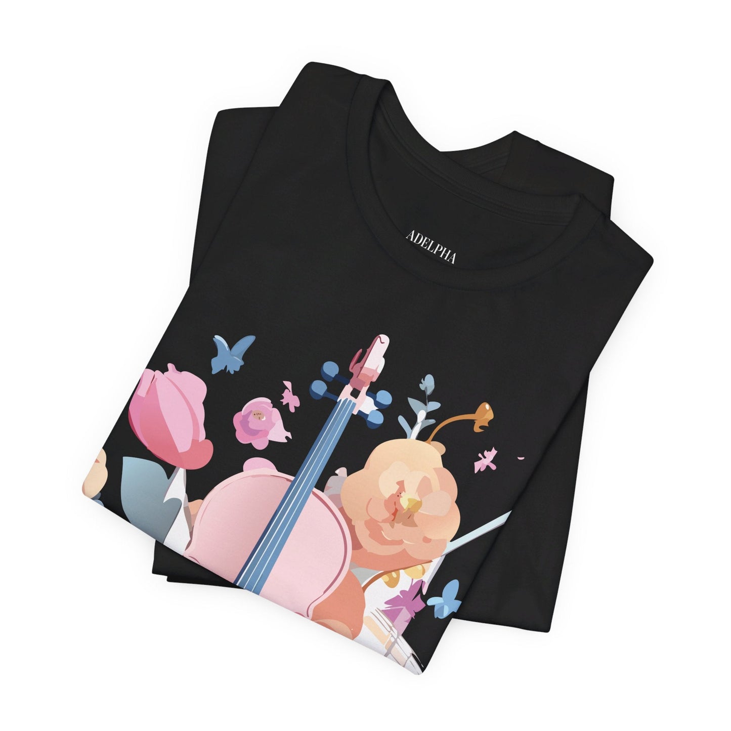 Music Graphic Unisex 100 Cotton Vintage Art with Musical Elements Tee 9