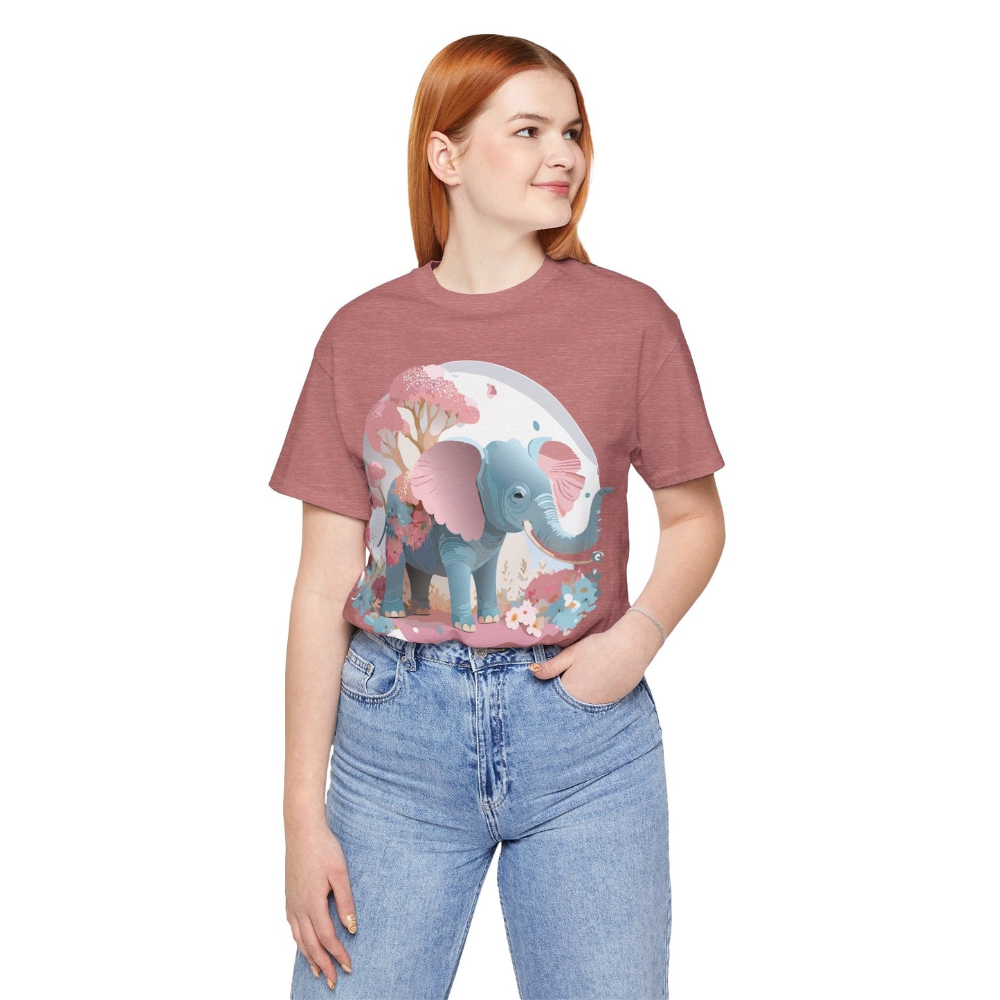Elephant Graphic Unisex 100 Cotton Jersey Vintage Art Design Tee 17