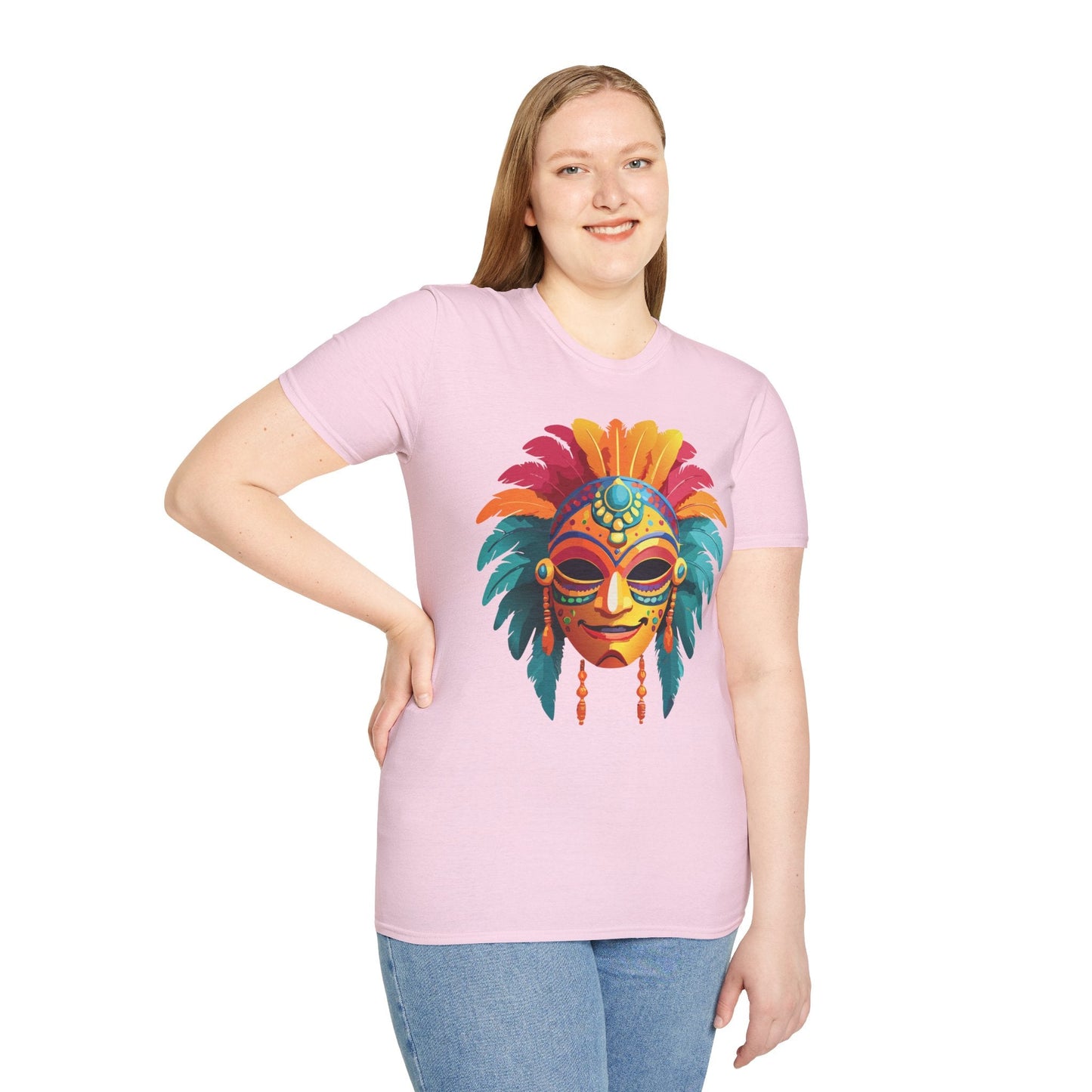 Mask Tee Shirt Unisex Softstyle Gildan 64000 100 Percent Ring Spun Cotton Masquerade Tee