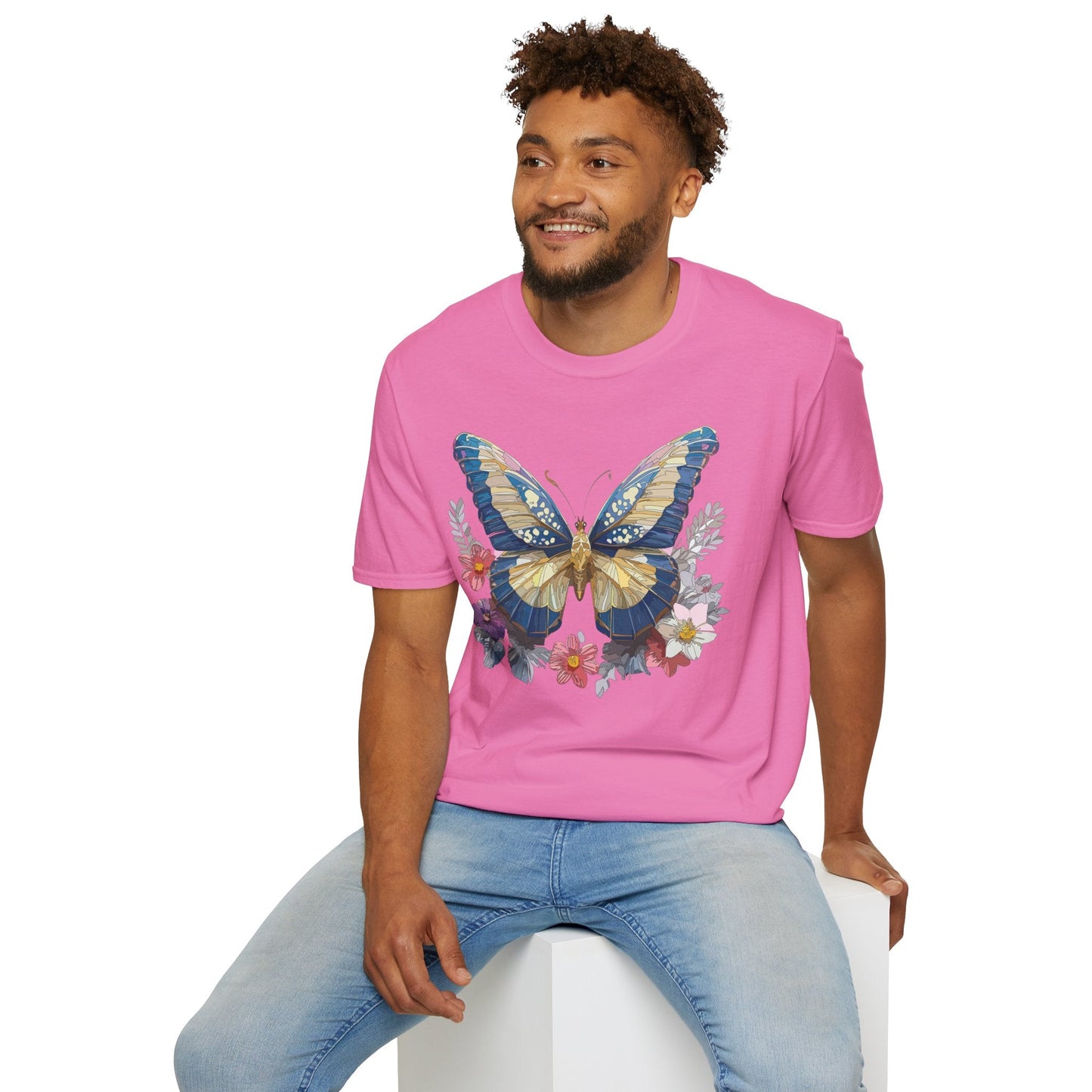 Butterfly Unisex Short Sleeve Tee Shirt Gildan Softstyle 64000 Monarch Design Graphic Tee
