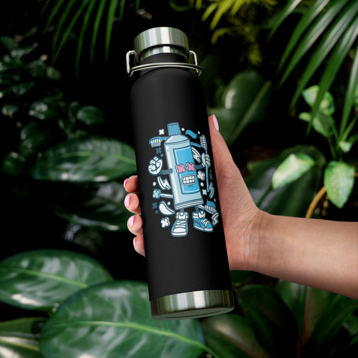 22oz Copper Insulated Water Bottle with Cartoon Design - CV39