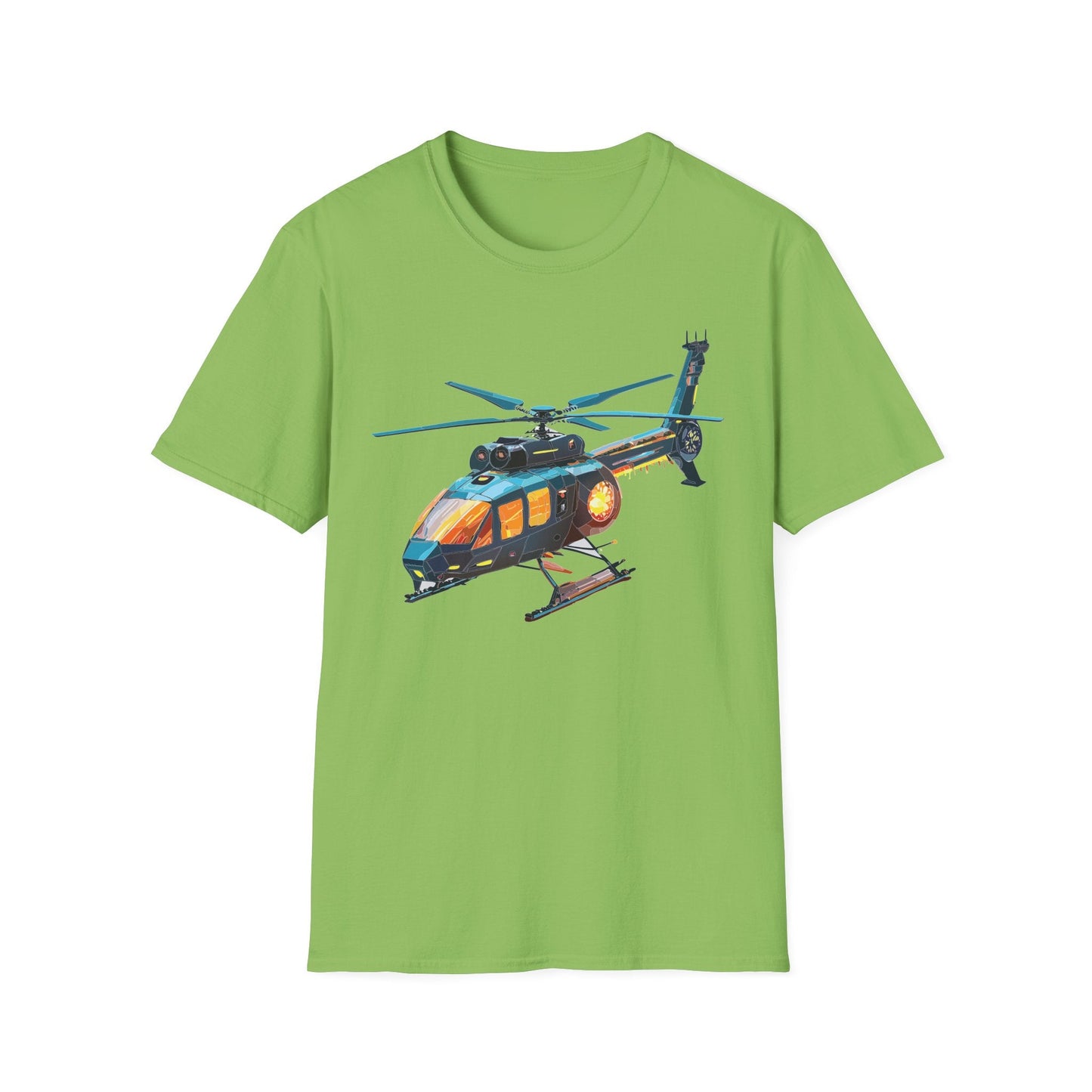 Chopper Helicopter Shirt Unisex Gildan Softstyle 64000 Cotton Tee Short Sleeve Graphic Tee