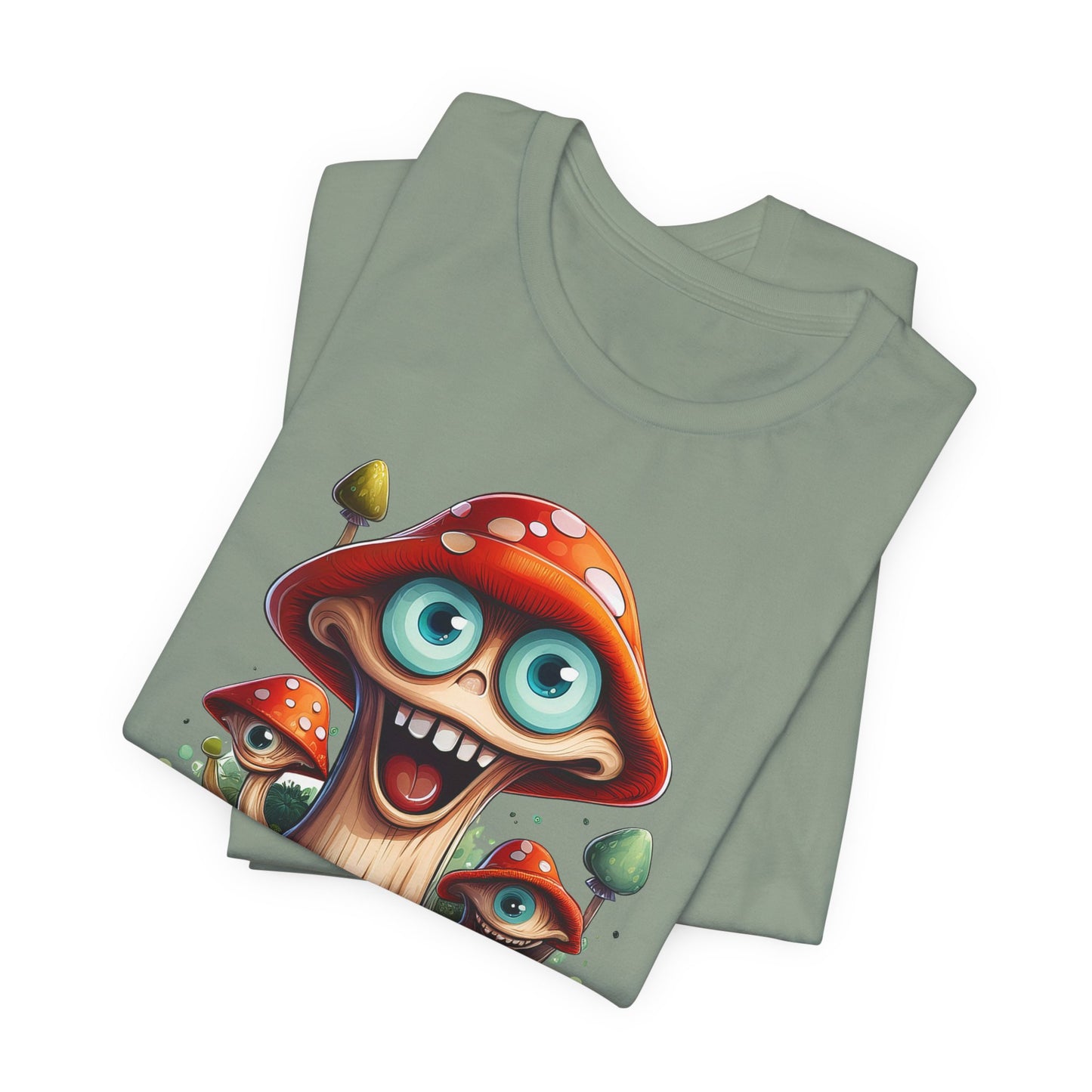 Cute Mushroom Graphic Tee, Fun Cartoon Shirt, Funny Mushroom Shirt, Cute Cartoon Tees, Graphic T-Shirt, Art Design T-Shirt