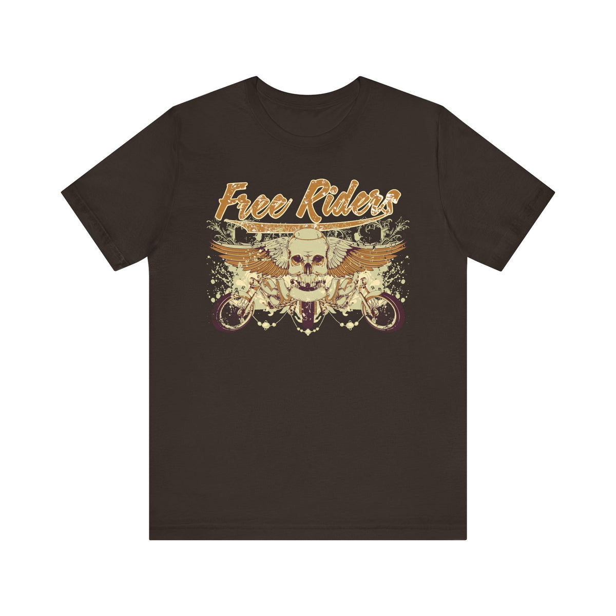 Free Riders Skull Motorcycle Tee Biker Graphic Art Design T-Shirt A-1