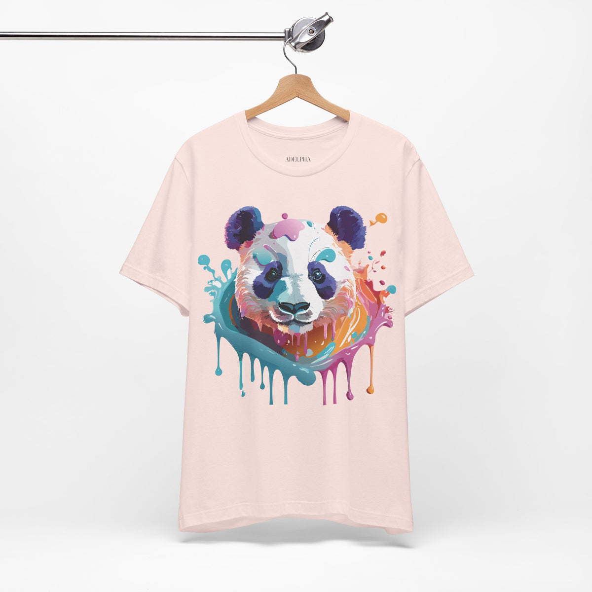 Panda Graphic Unisex Cotton Bella+Canvas Tee with Art Animal Design e145